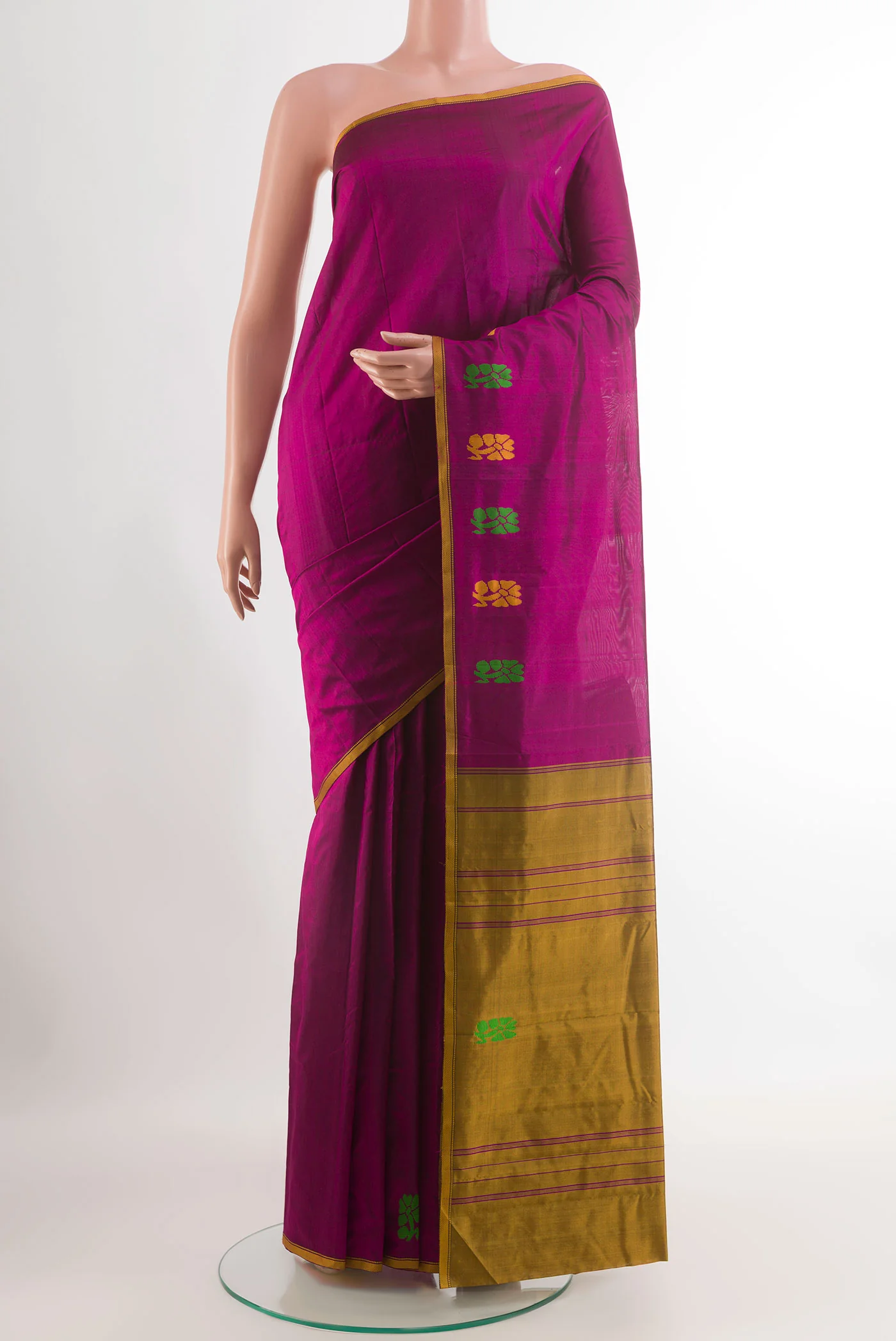 Purple Kanchipuram Silk Saree