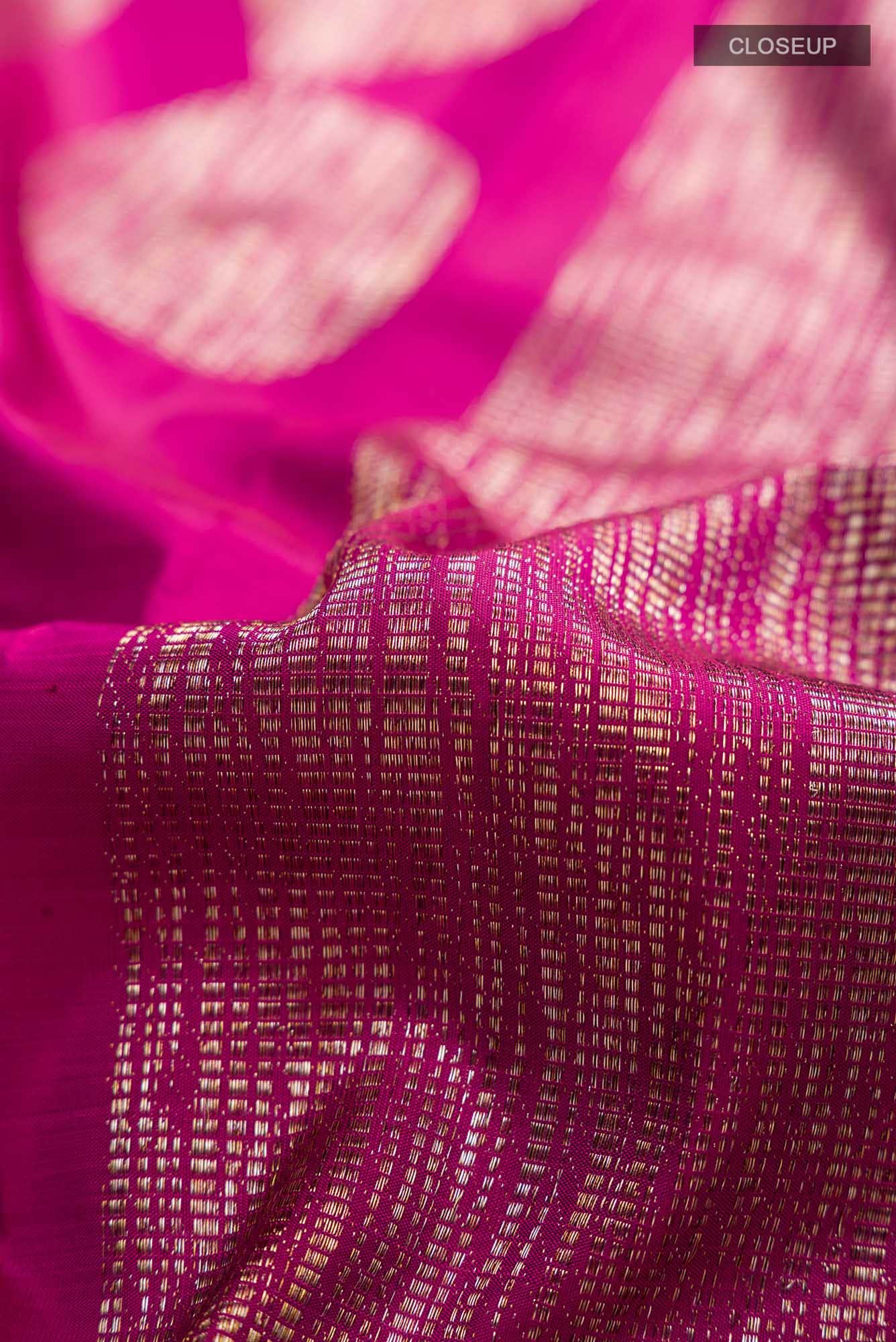 Magenta Kanjivaram Silk Saree - Image 3