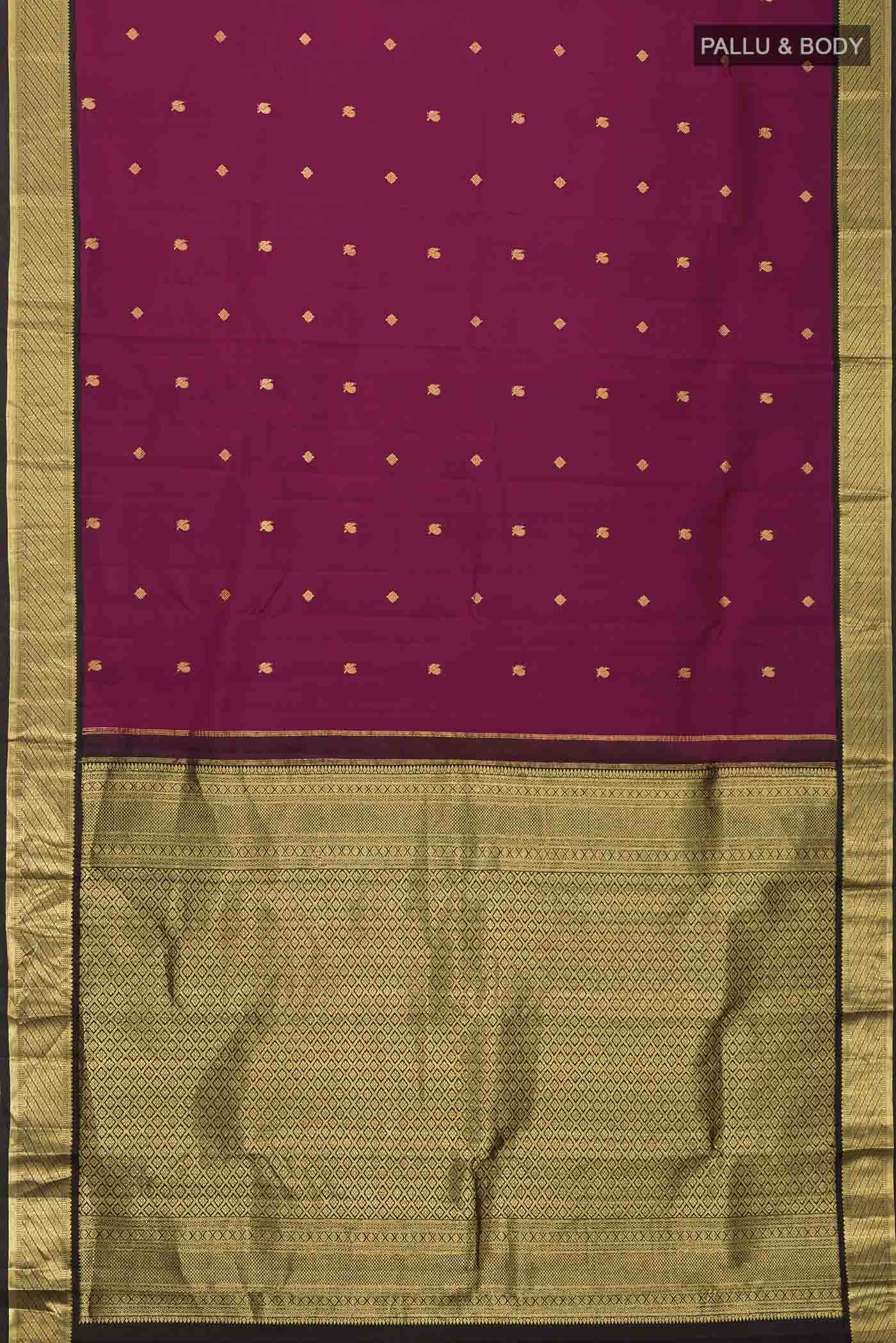 Purple Kanjivaram Silk Saree - Image 4