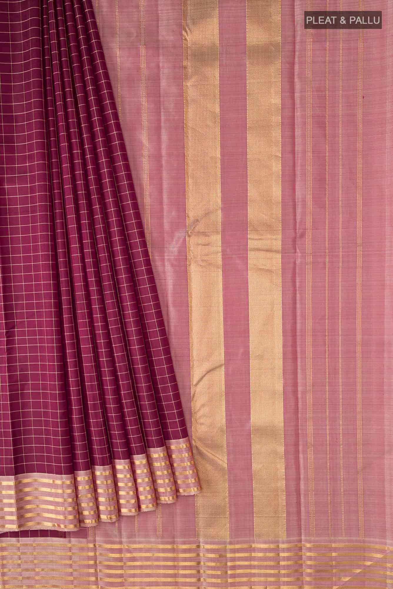 Maroon Kanjivaram Silk Saree - Image 2
