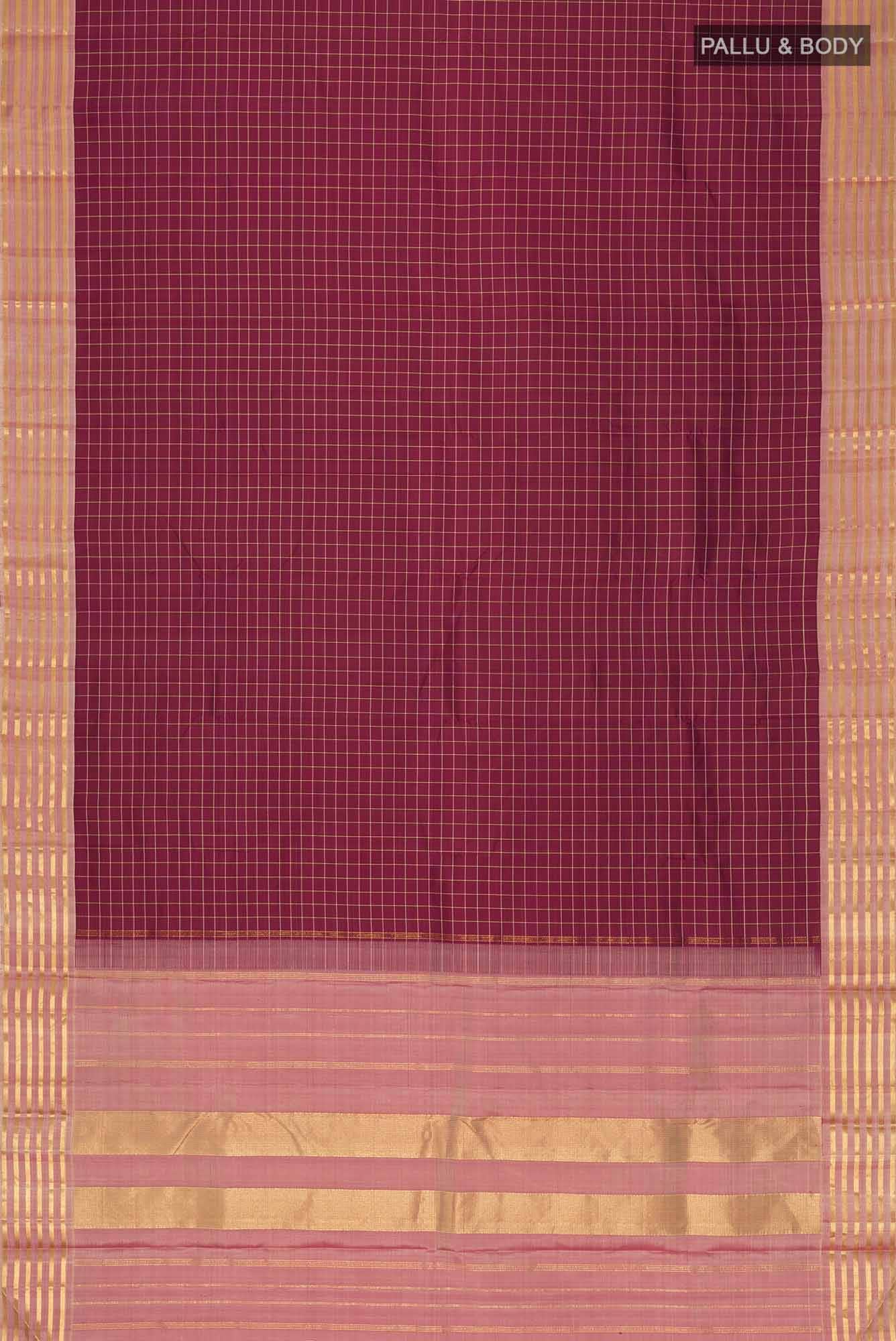 Maroon Kanjivaram Silk Saree - Image 4