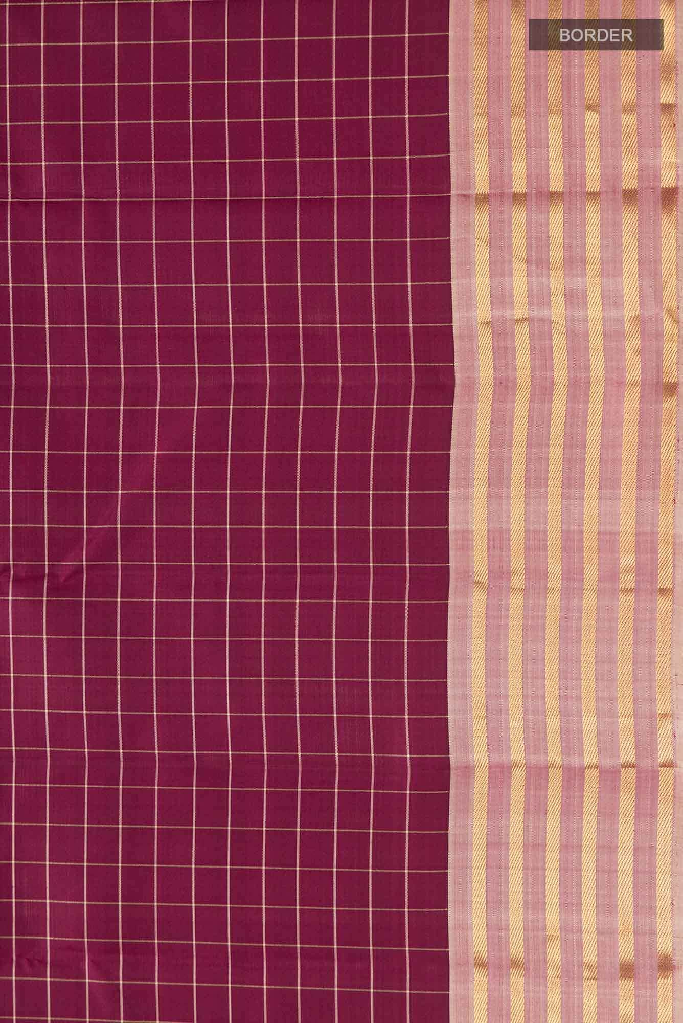Maroon Kanjivaram Silk Saree - Image 5