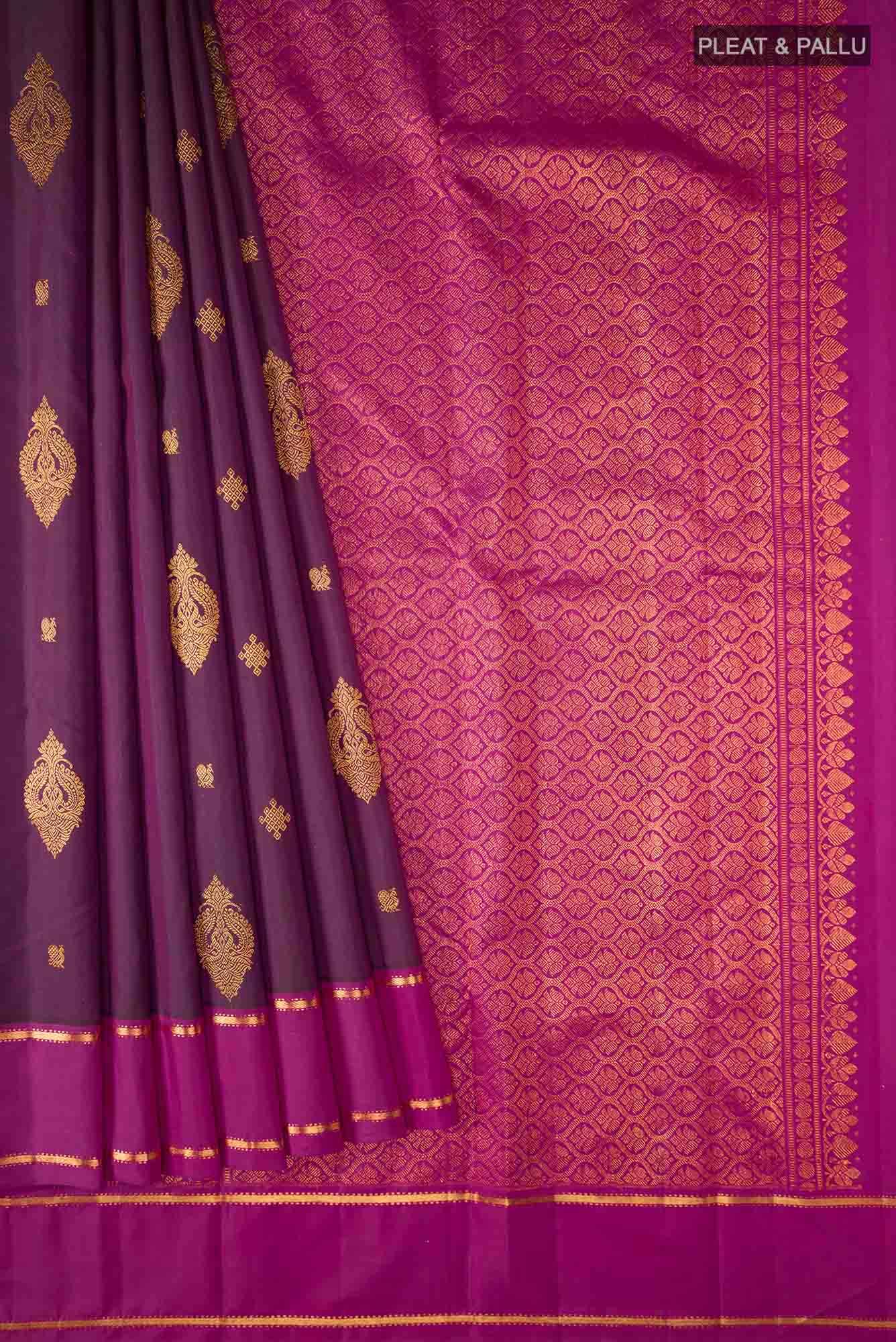 Purple Kanchipuram Silk Saree - Image 2