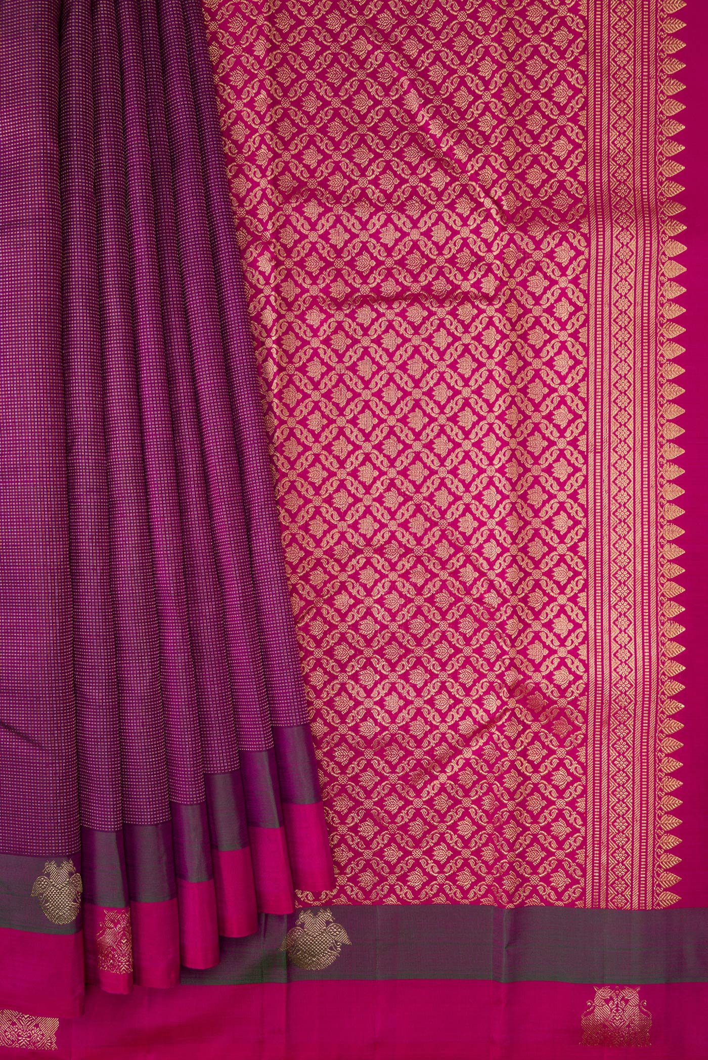 Purple Kanchipuram Silk Saree - Image 4