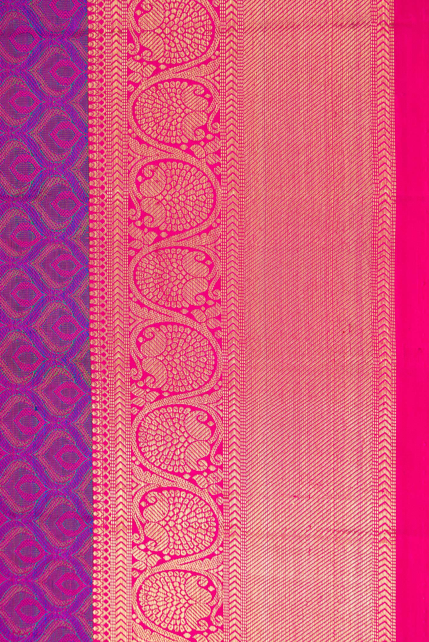 Pure Silk Pure Zari Purple Kanchipuram Saree - Image 3