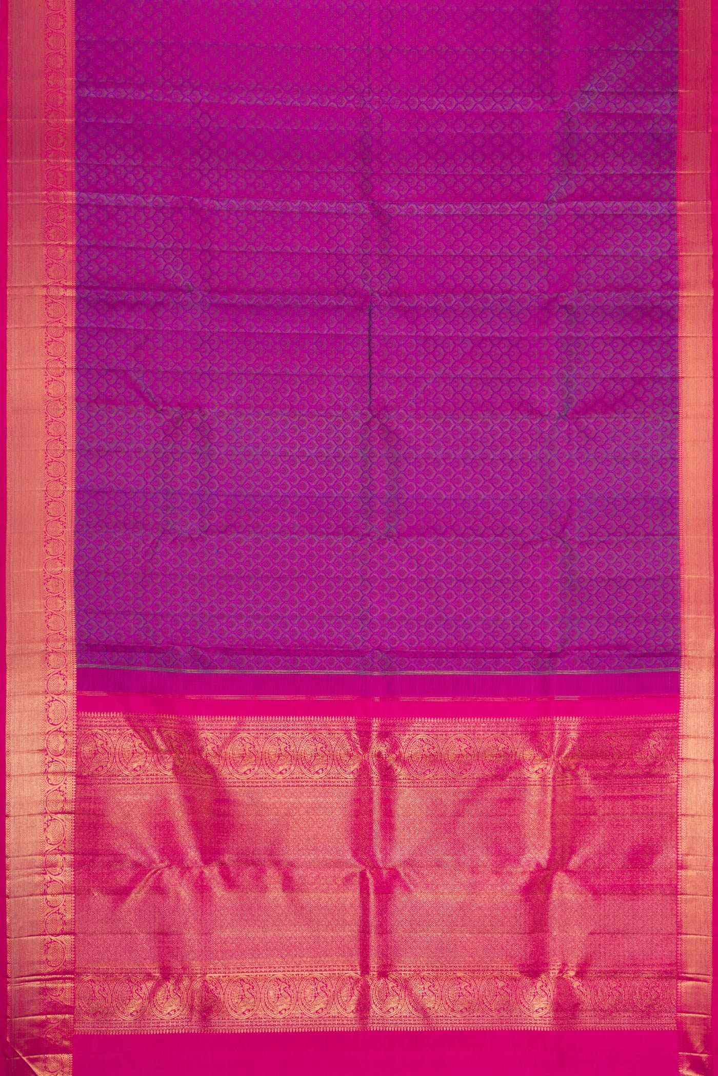Pure Silk Pure Zari Purple Kanchipuram Saree - Image 6