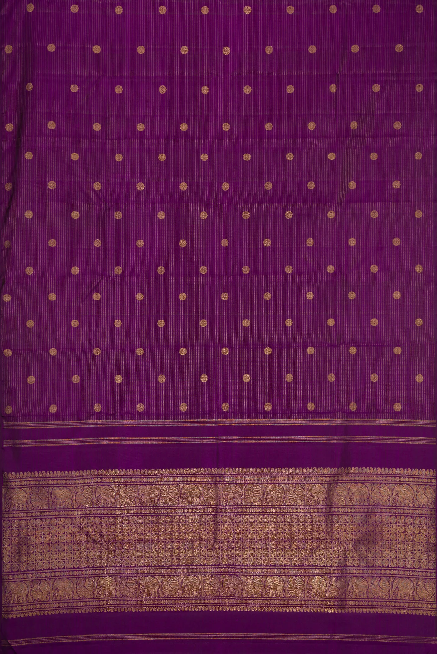 Pure Silk Pure Zari Purple Kanchipuram Saree - Image 5
