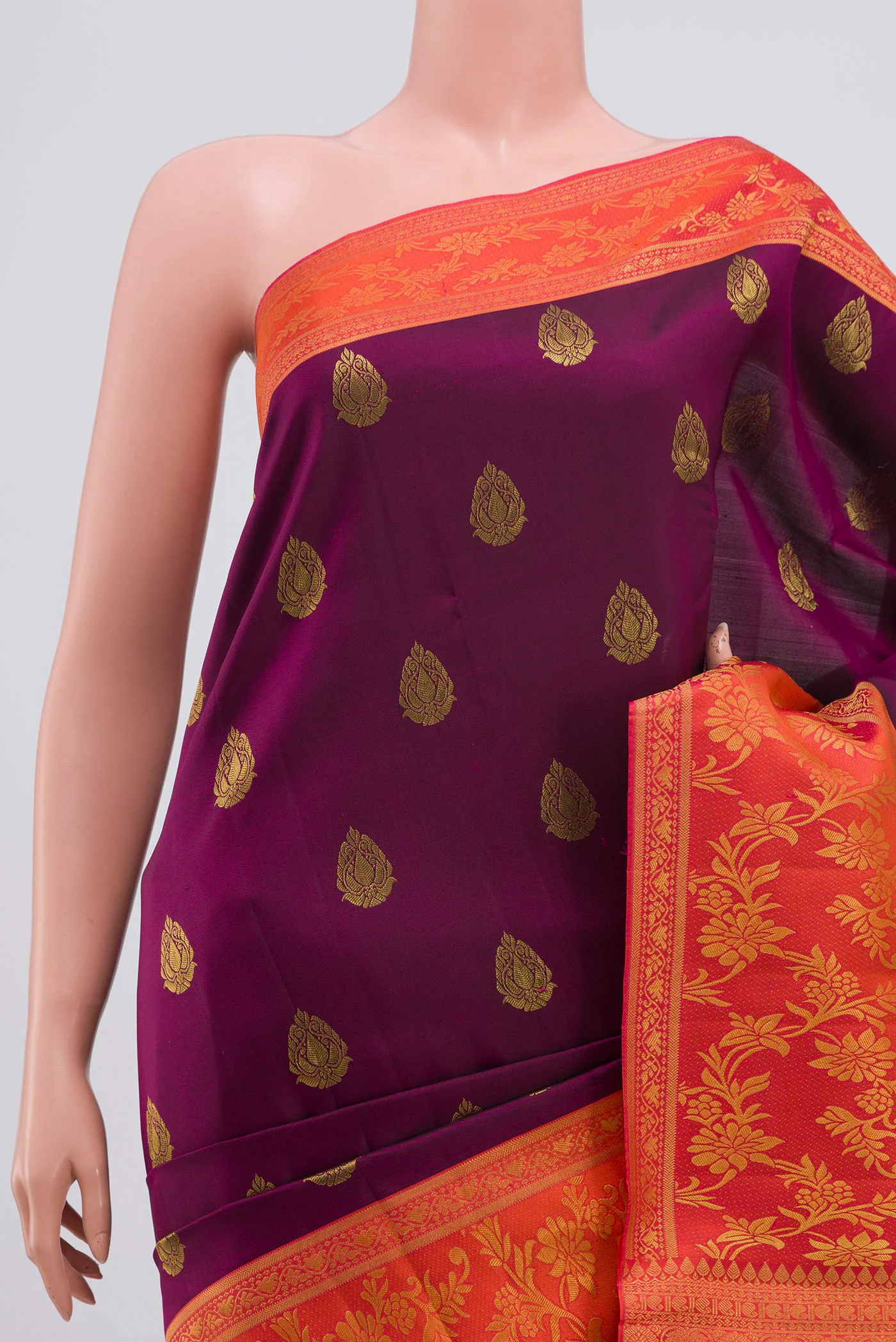 Purple Kanjivaram Silk Saree - Image 2