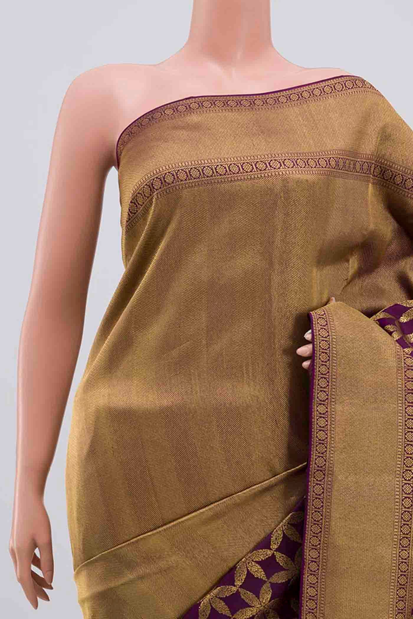 Purple Kanjivaram Silk Saree - Image 2