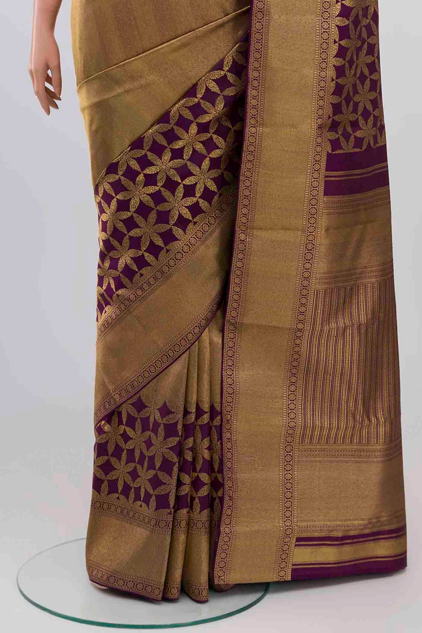 Purple Kanjivaram Silk Saree - Image 3