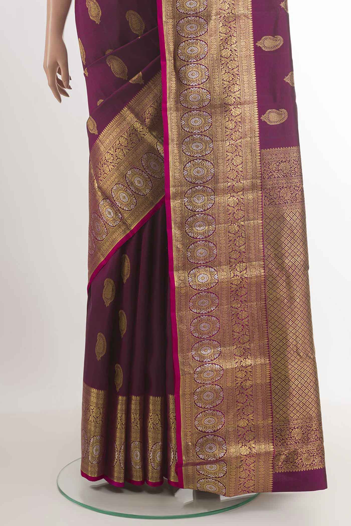Purple Kanjivaram Silk Saree - Image 3