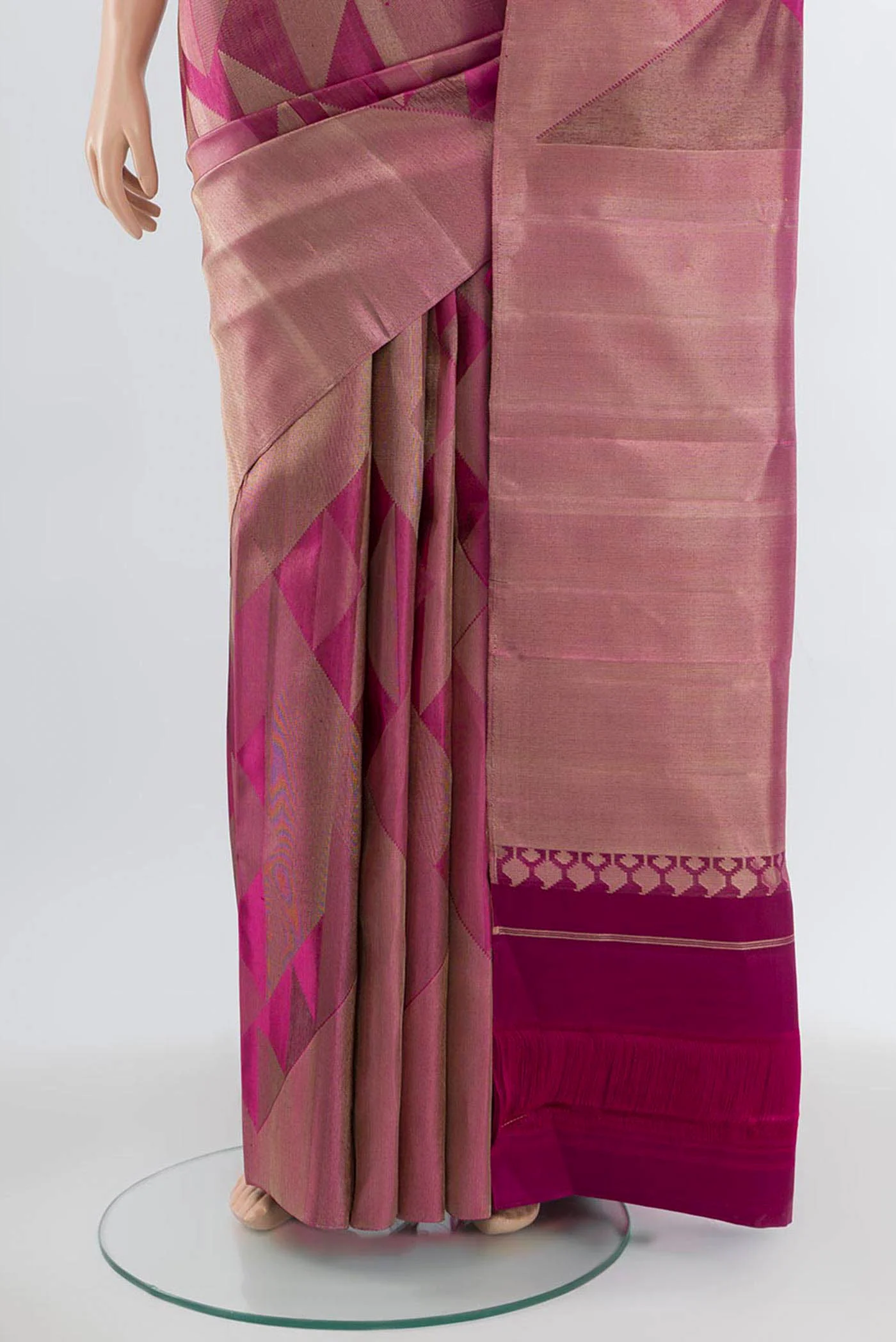 Magenta Kanjivaram Silk Saree - Image 3