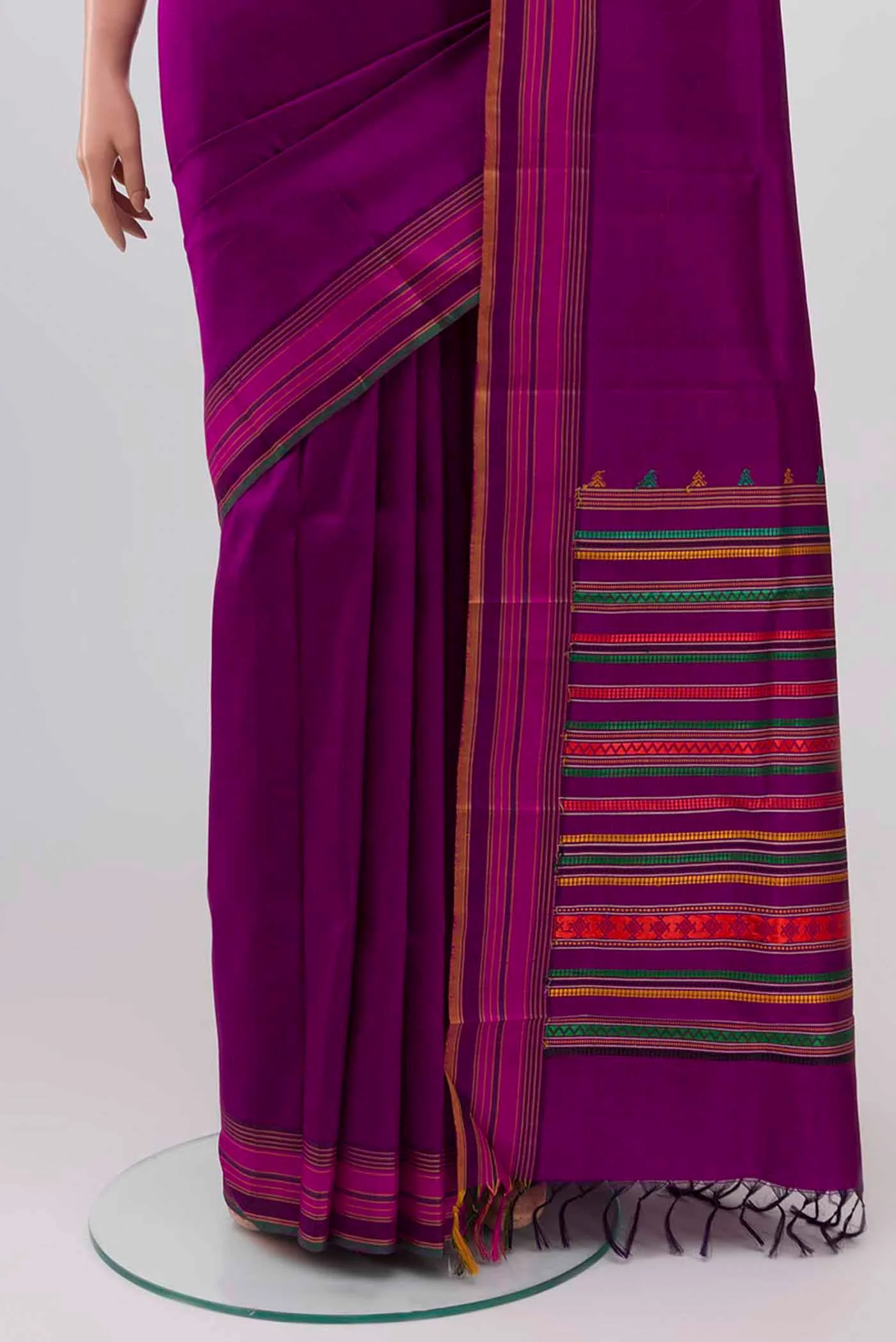 Purple Kanjivaram Silk Saree - Image 3
