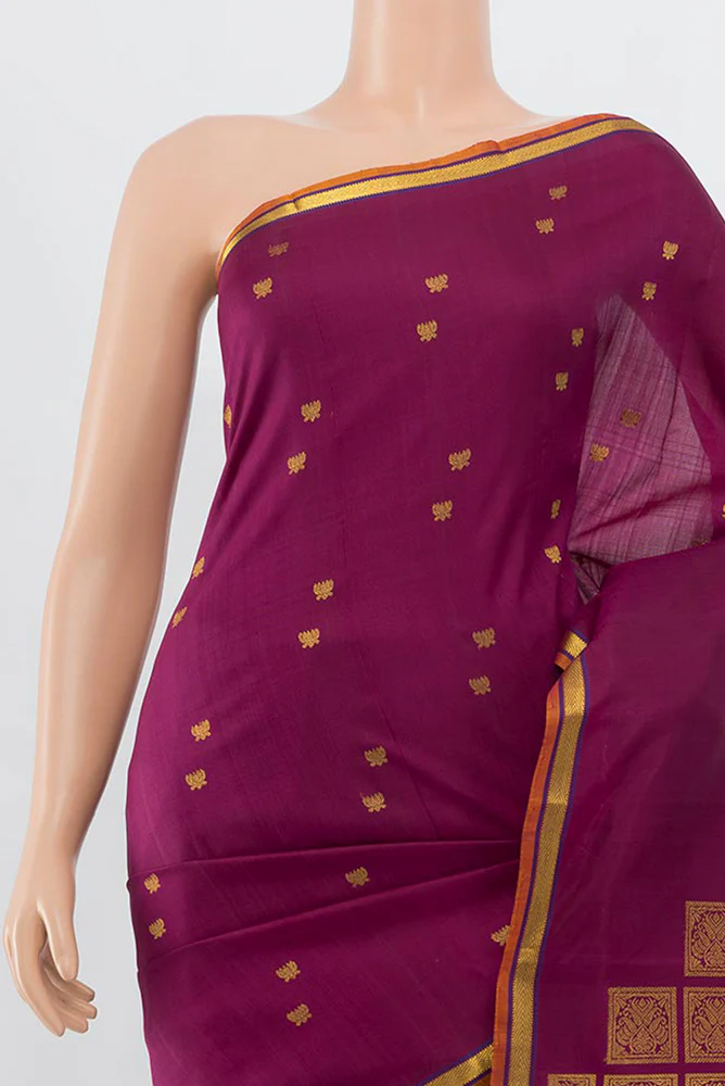 Purple Kanjivaram Silk Saree - Image 2