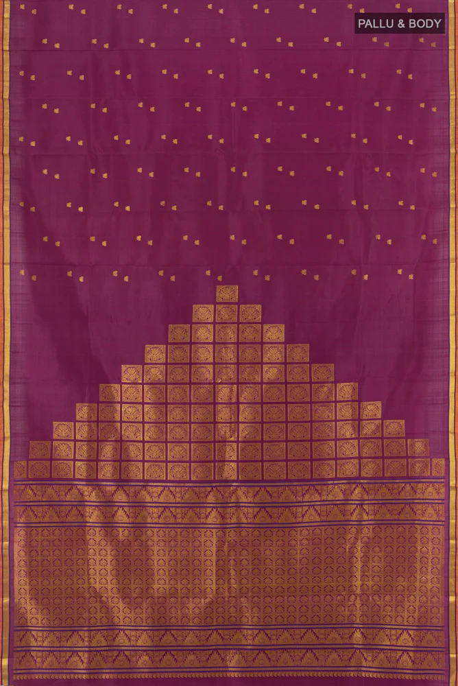 Purple Kanjivaram Silk Saree - Image 5