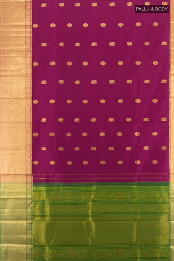 Magenta Kanjivaram Silk Saree - Image 5