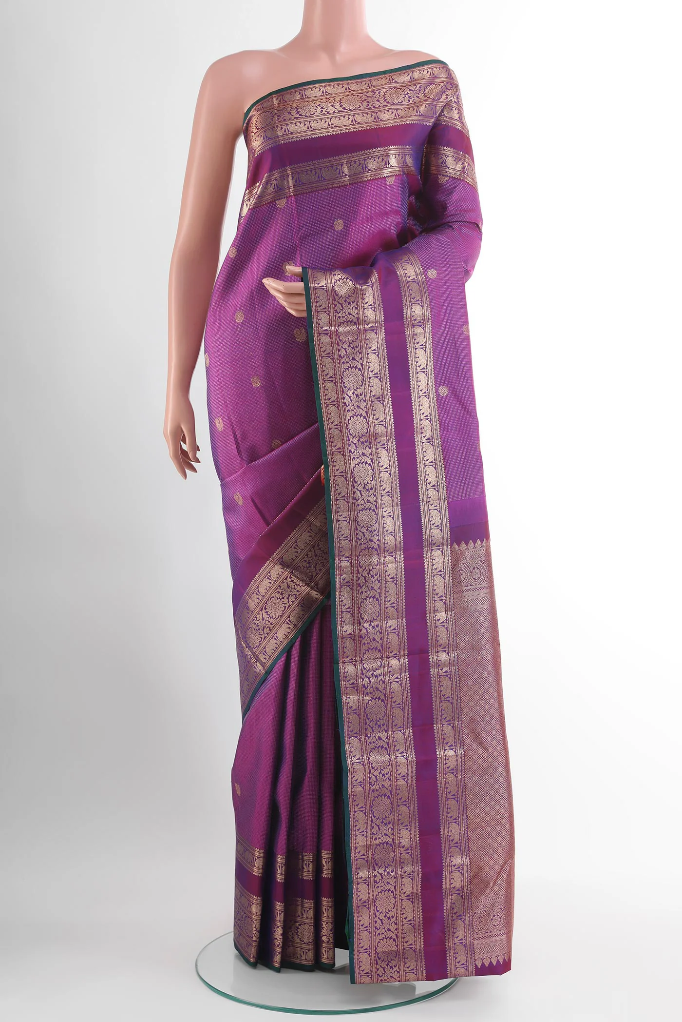 Purple Kanjivaram Silk Saree