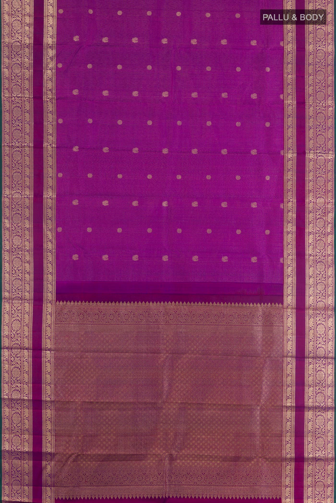 Purple Kanjivaram Silk Saree - Image 3