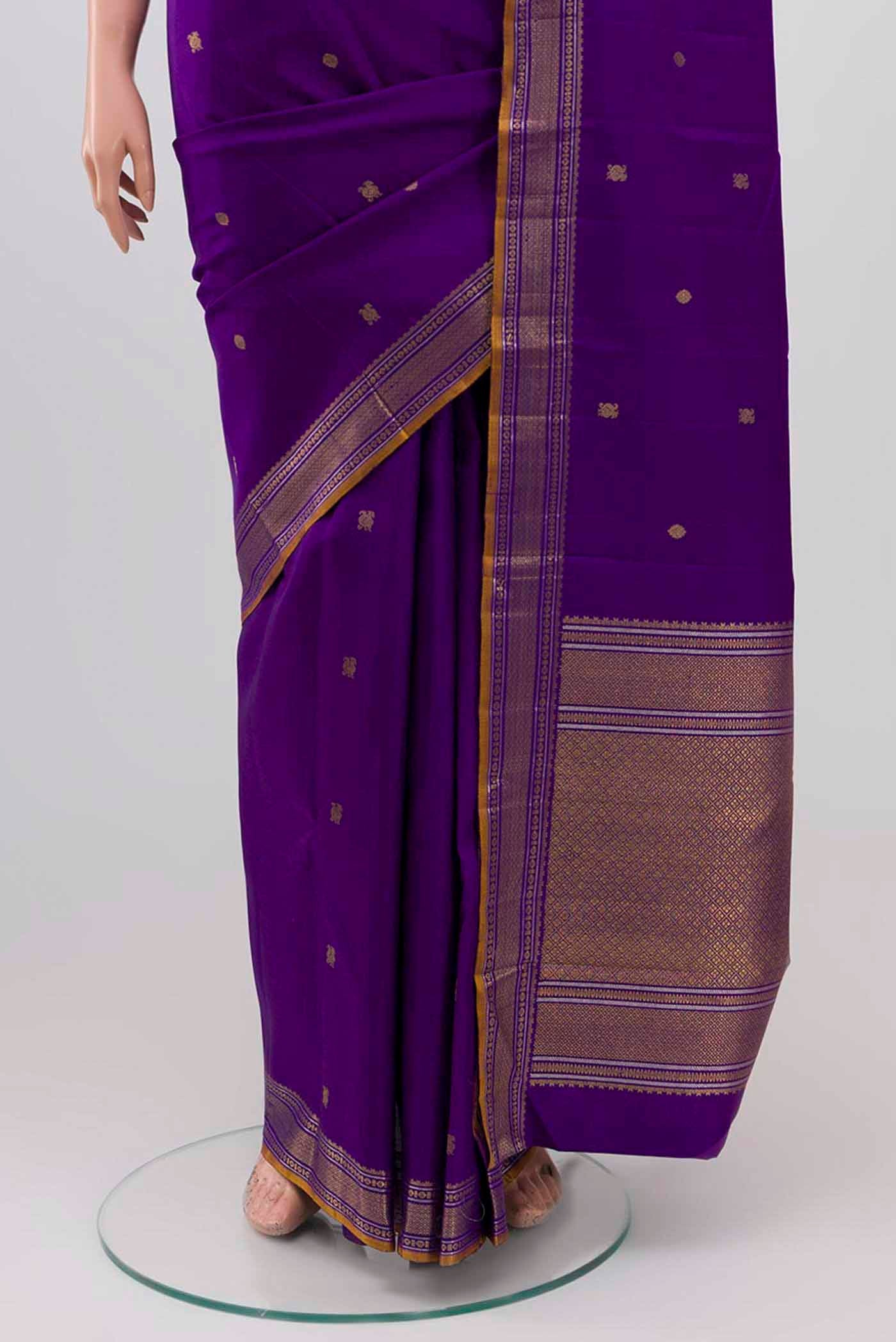 Purple Kanjivaram Silk Saree - Image 3