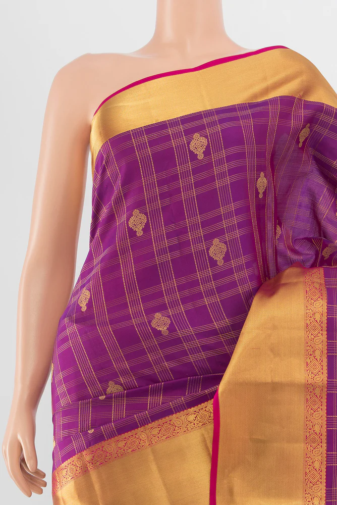 Purple Kanjivaram Silk Saree - Image 2