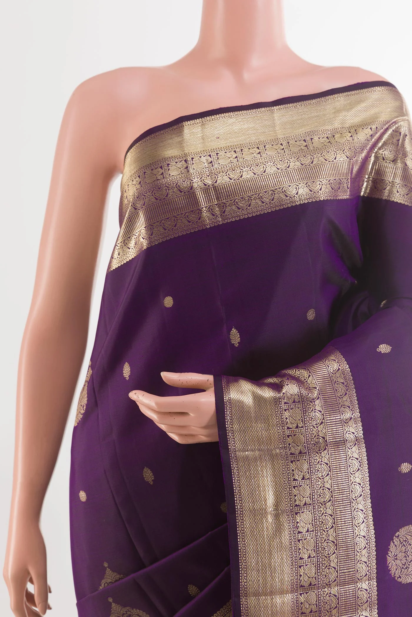 Violet Kanjivaram Silk Saree - Image 2