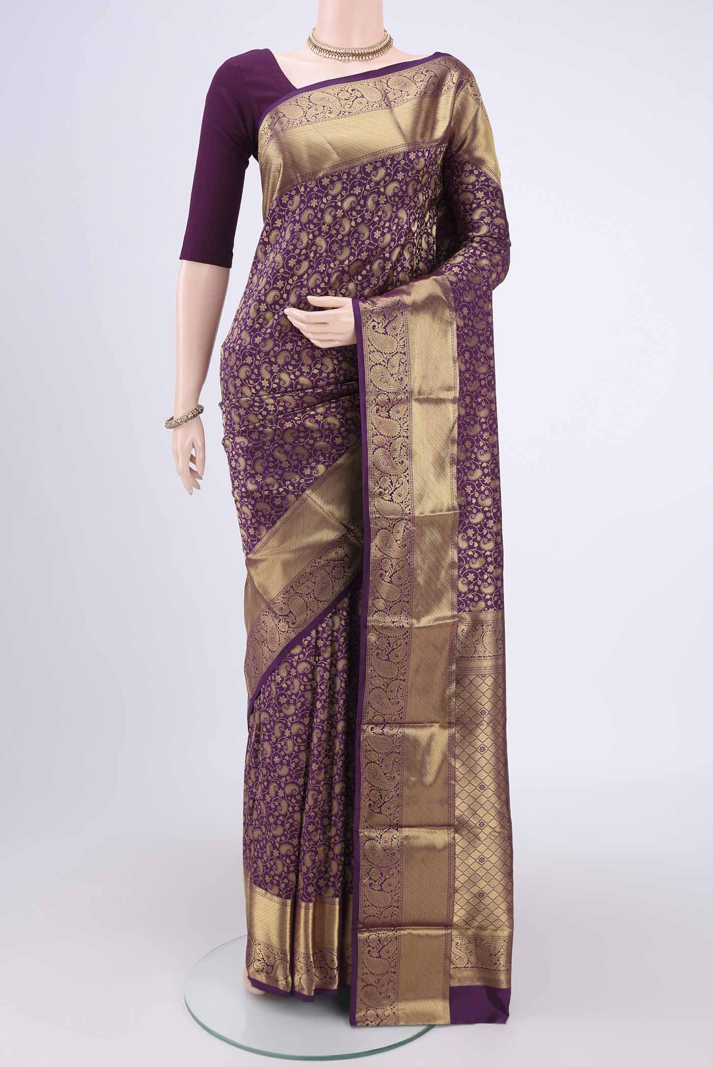 Violet Bangalore Silk Saree