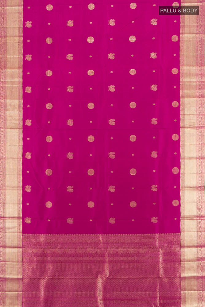 Magenta Kanjivaram Silk Saree - Image 5