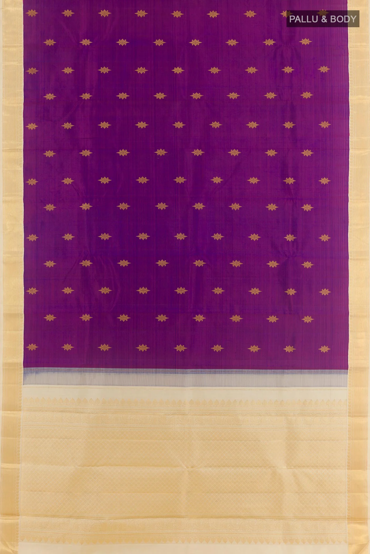Pure Silk Pure Zari Purple Kanjivaram Saree - Image 5