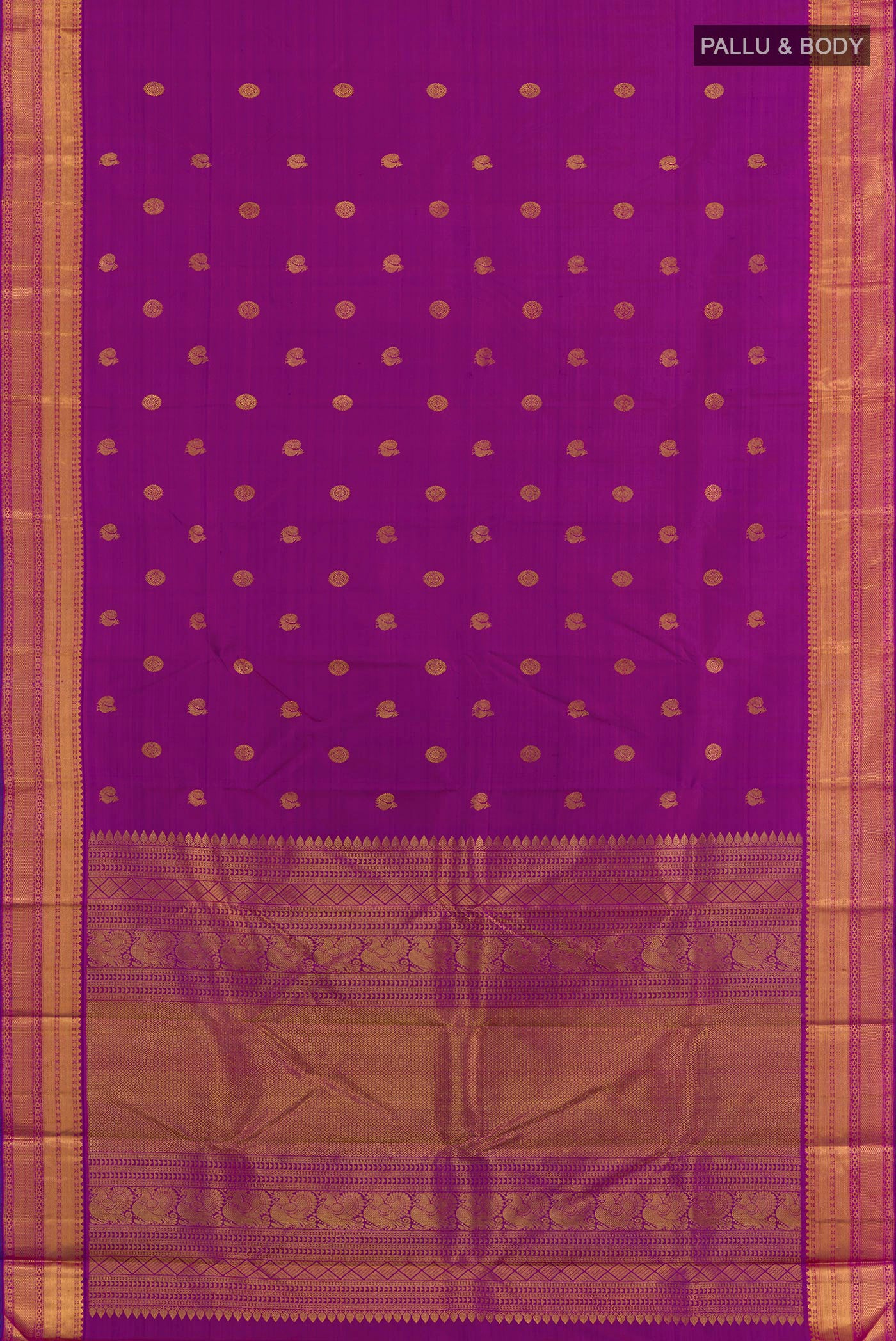Purple Kanjivaram Silk Saree - Image 3