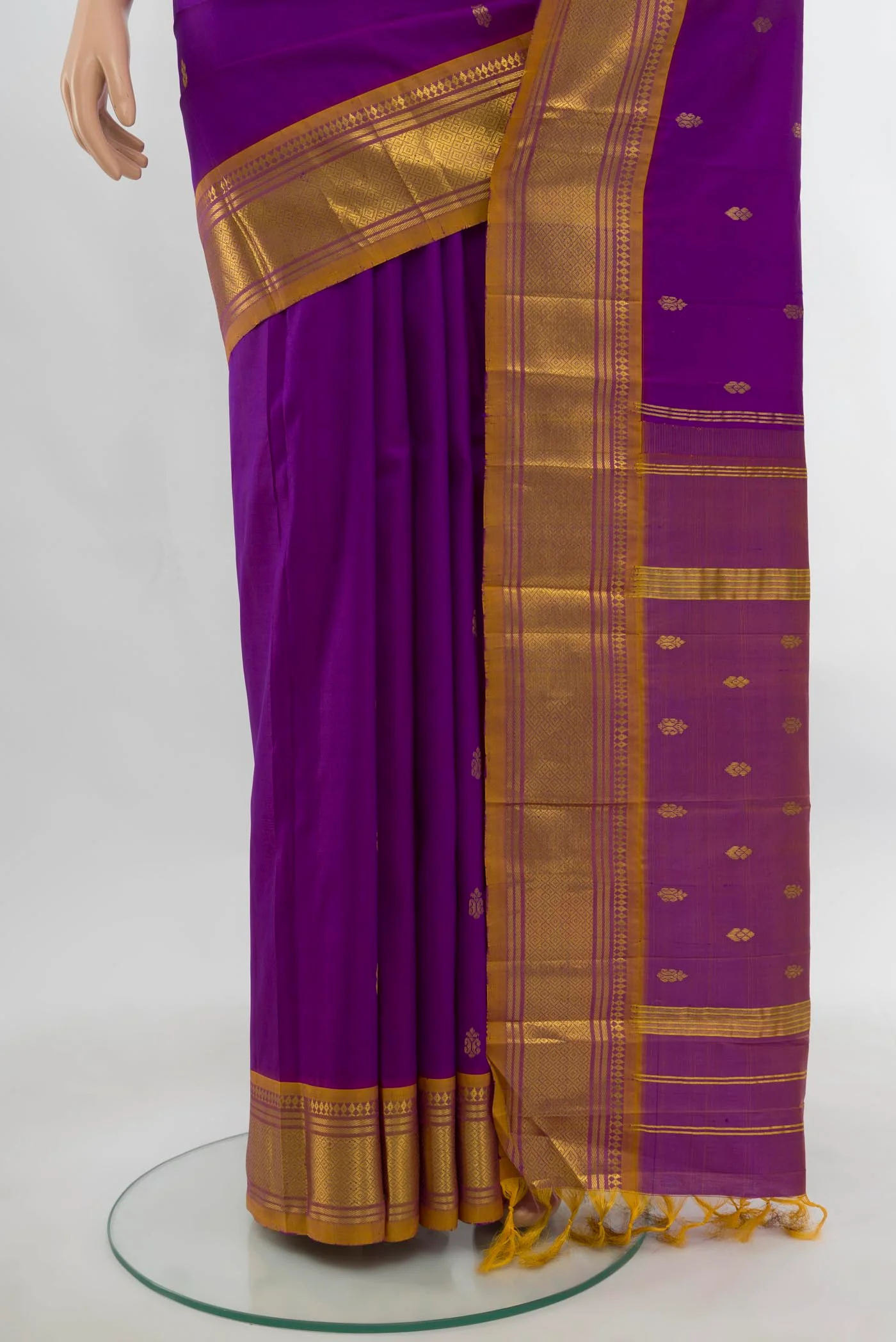 Violet Kanjivaram Silk Saree - Image 3