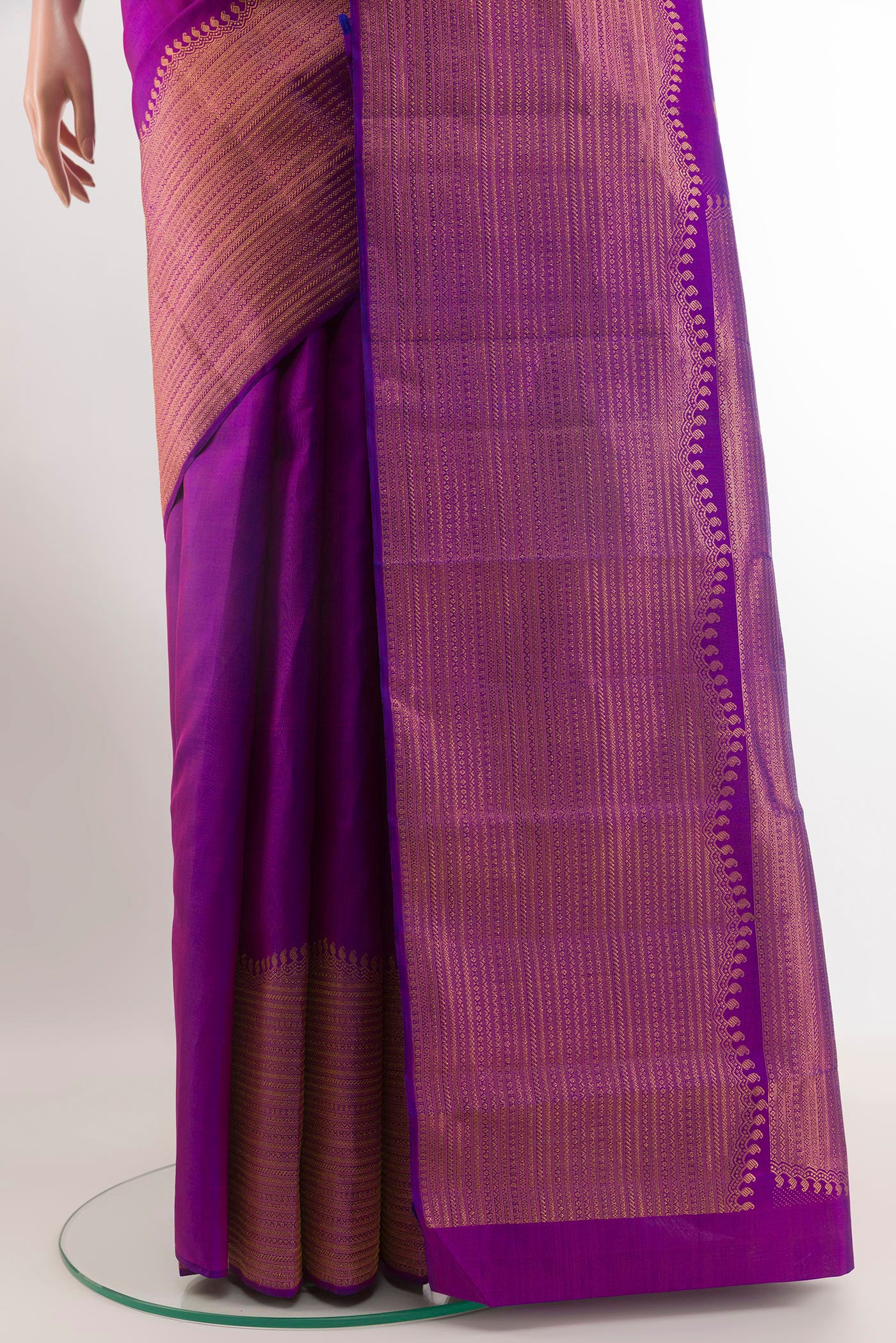 Purple Kanjivaram Silk Saree - Image 3