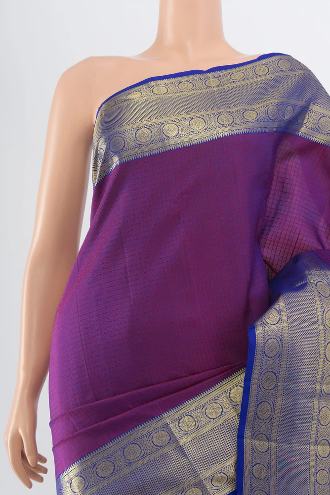 Purple Kanjivaram Silk Saree - Image 2