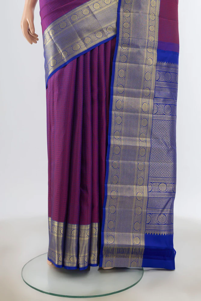 Purple Kanjivaram Silk Saree - Image 3