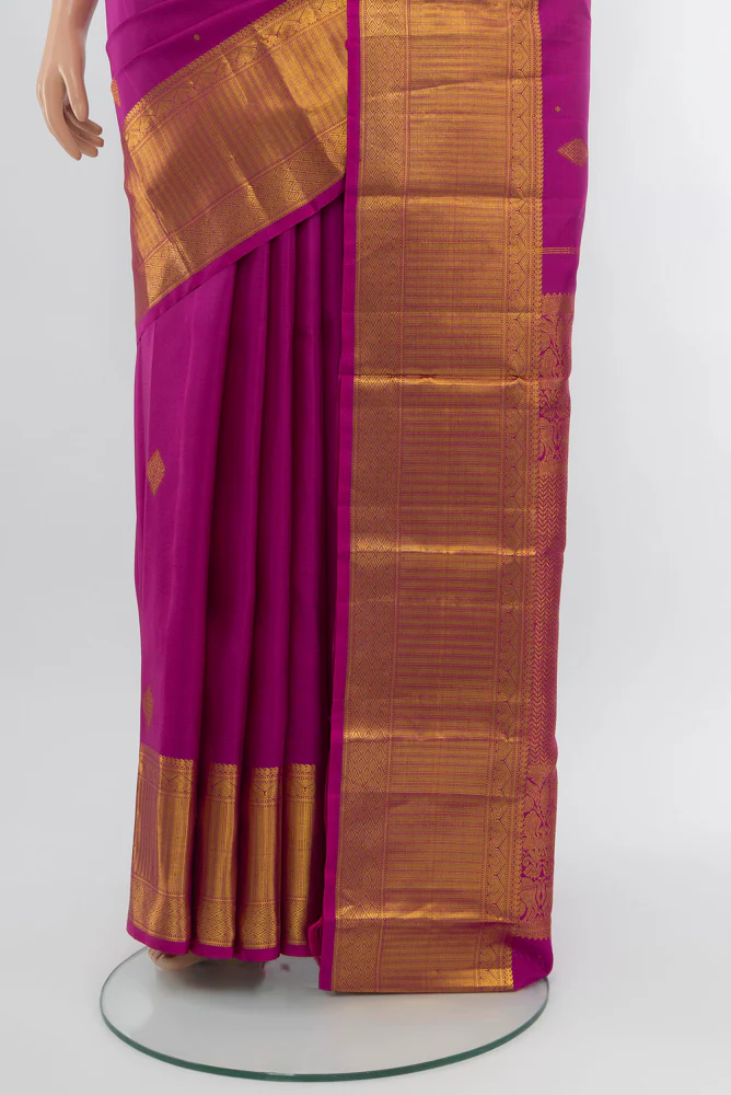 Purple Kanjivaram Silk Saree - Image 3