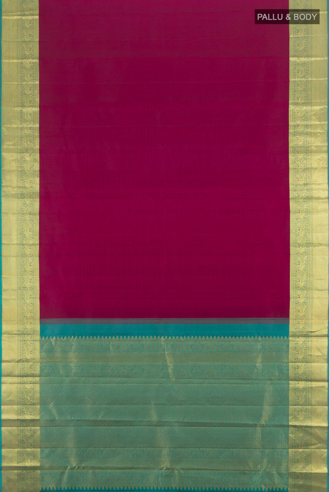 Magenta Kanjivaram Silk Saree - Image 5