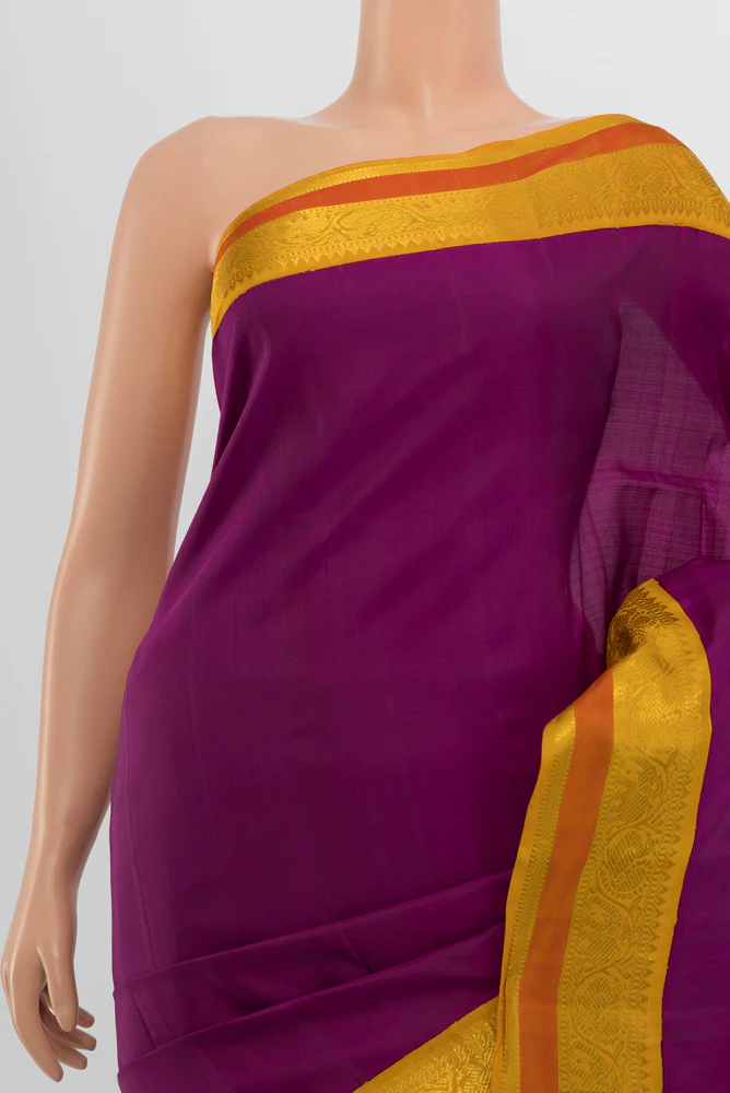 Purple Kanjivaram Silk Saree - Image 2