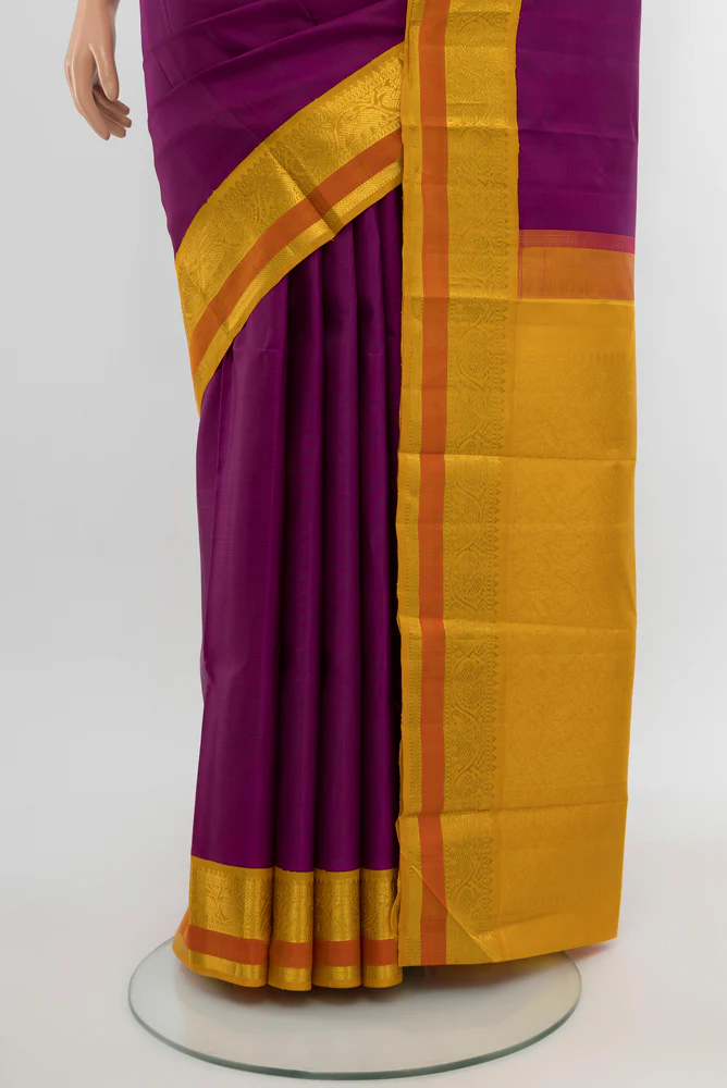 Purple Kanjivaram Silk Saree - Image 3