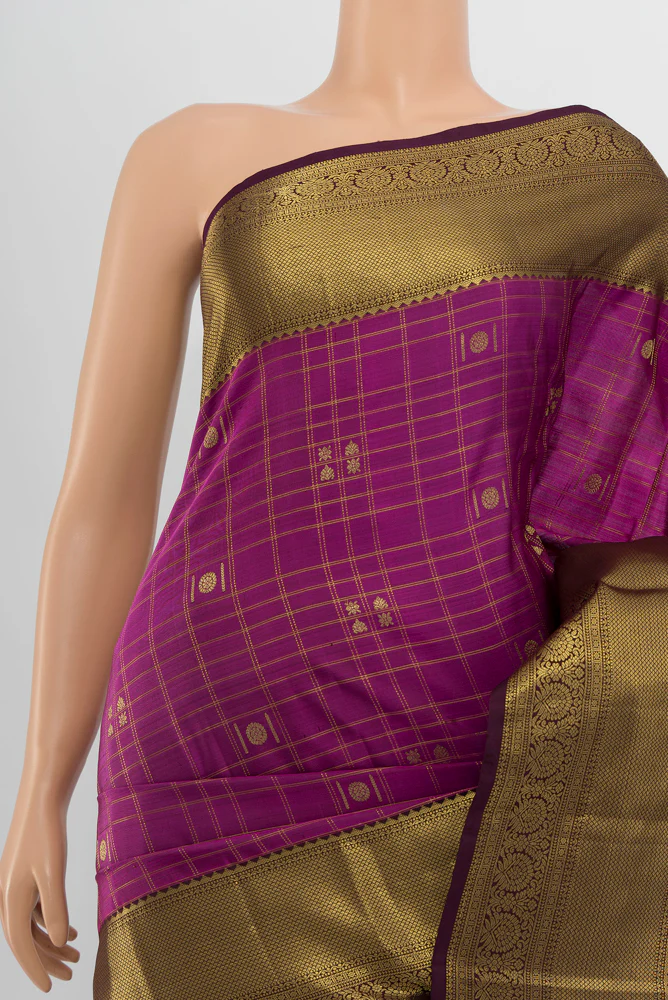 Purple Kanjivaram Silk Saree - Image 2