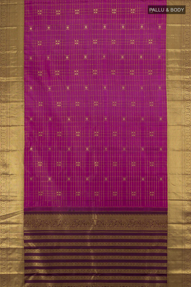 Purple Kanjivaram Silk Saree - Image 5