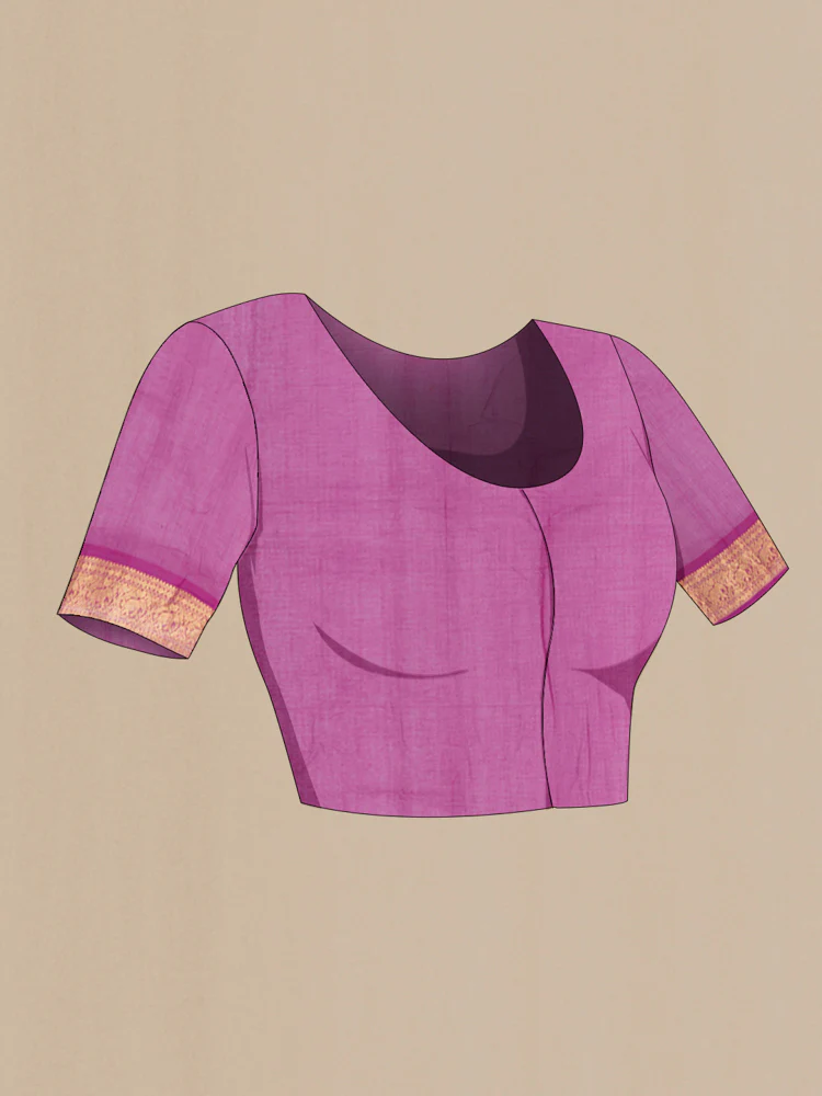 Magenta Kanchi Cotton Saree - Image 4