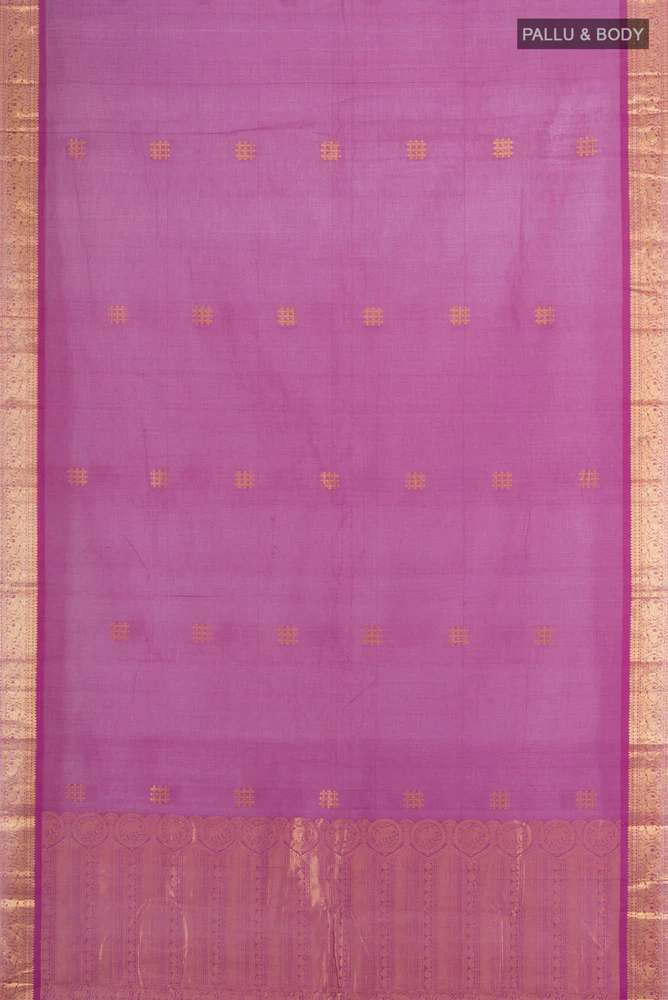 Magenta Kanchi Cotton Saree - Image 5