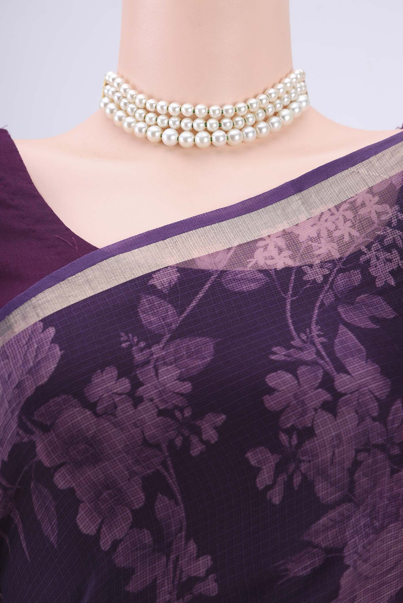 Purple Kota Silk Saree - Image 2