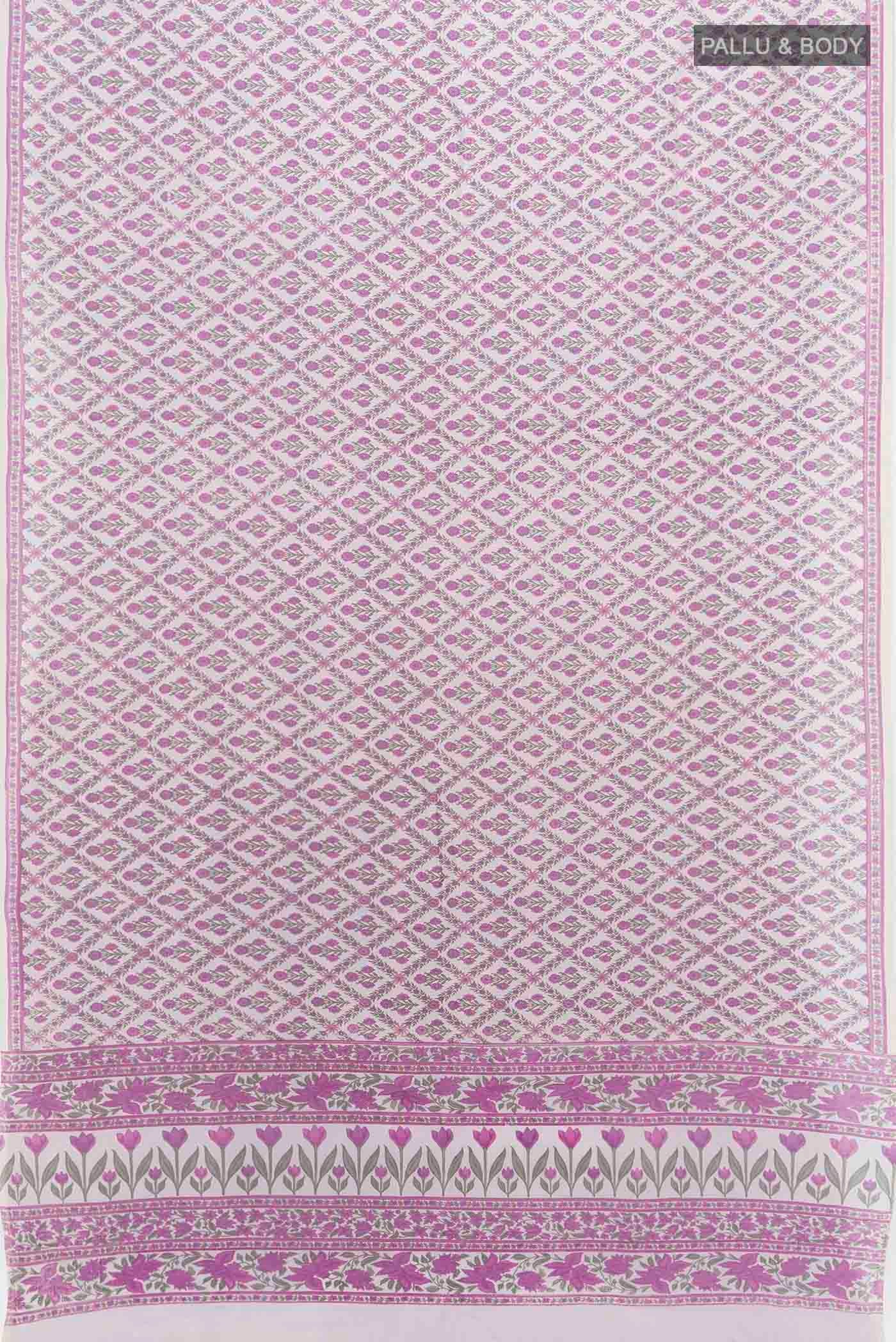 Purple Maheshwari Silk Cotton Saree - Image 5
