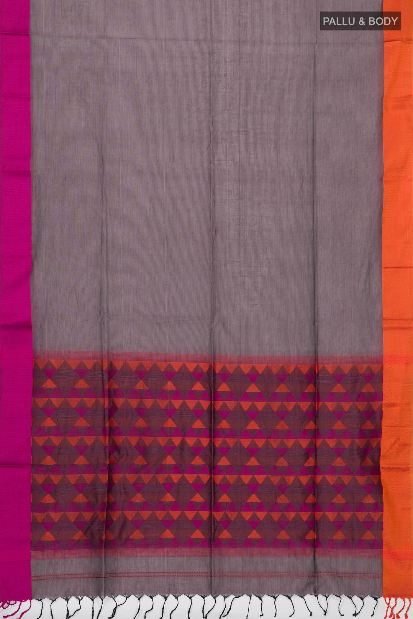 Purple Maheshwari Silk Cotton Saree - Image 2