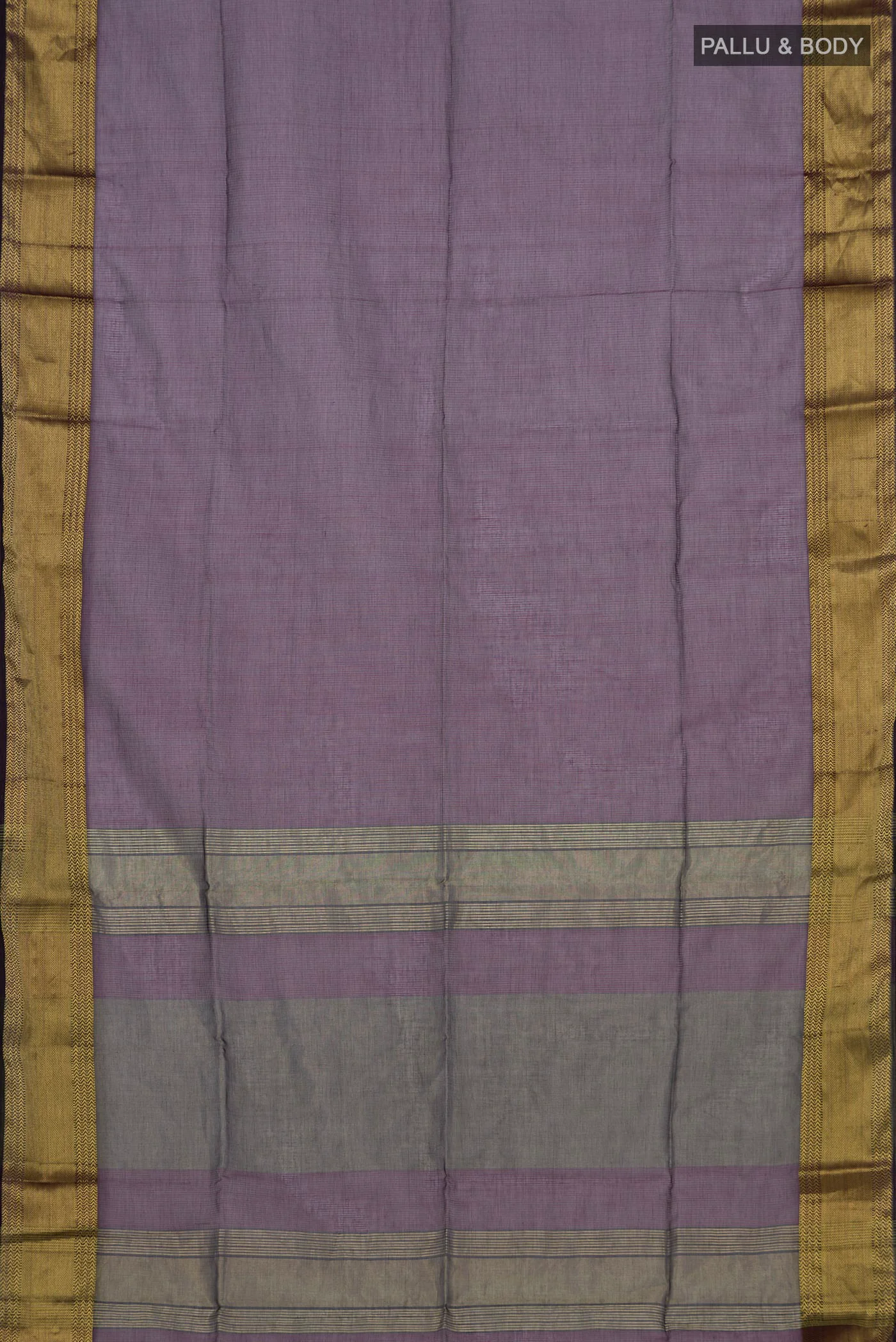 Purple Maheshwari Silk Cotton Saree - Image 5