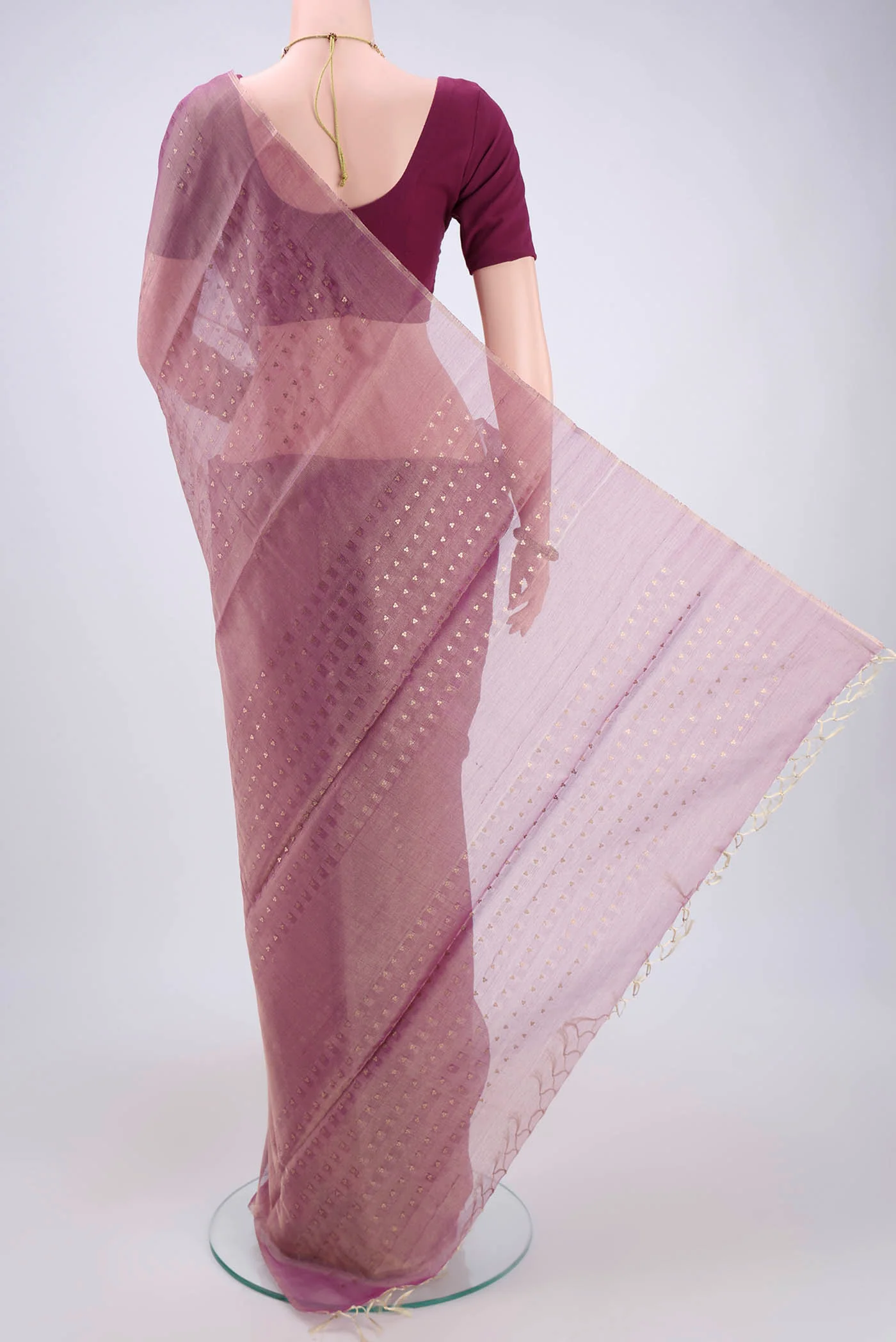 Purple MP Tussar Saree - Image 3