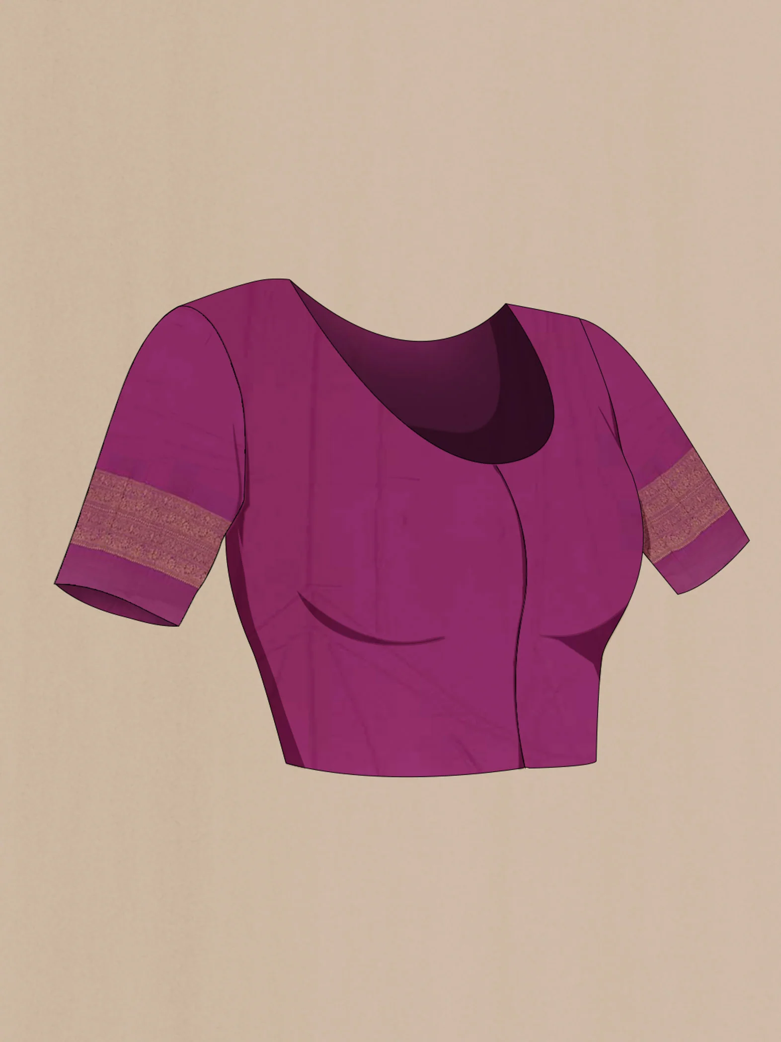 Purple Mysore Crepe Saree - Image 2