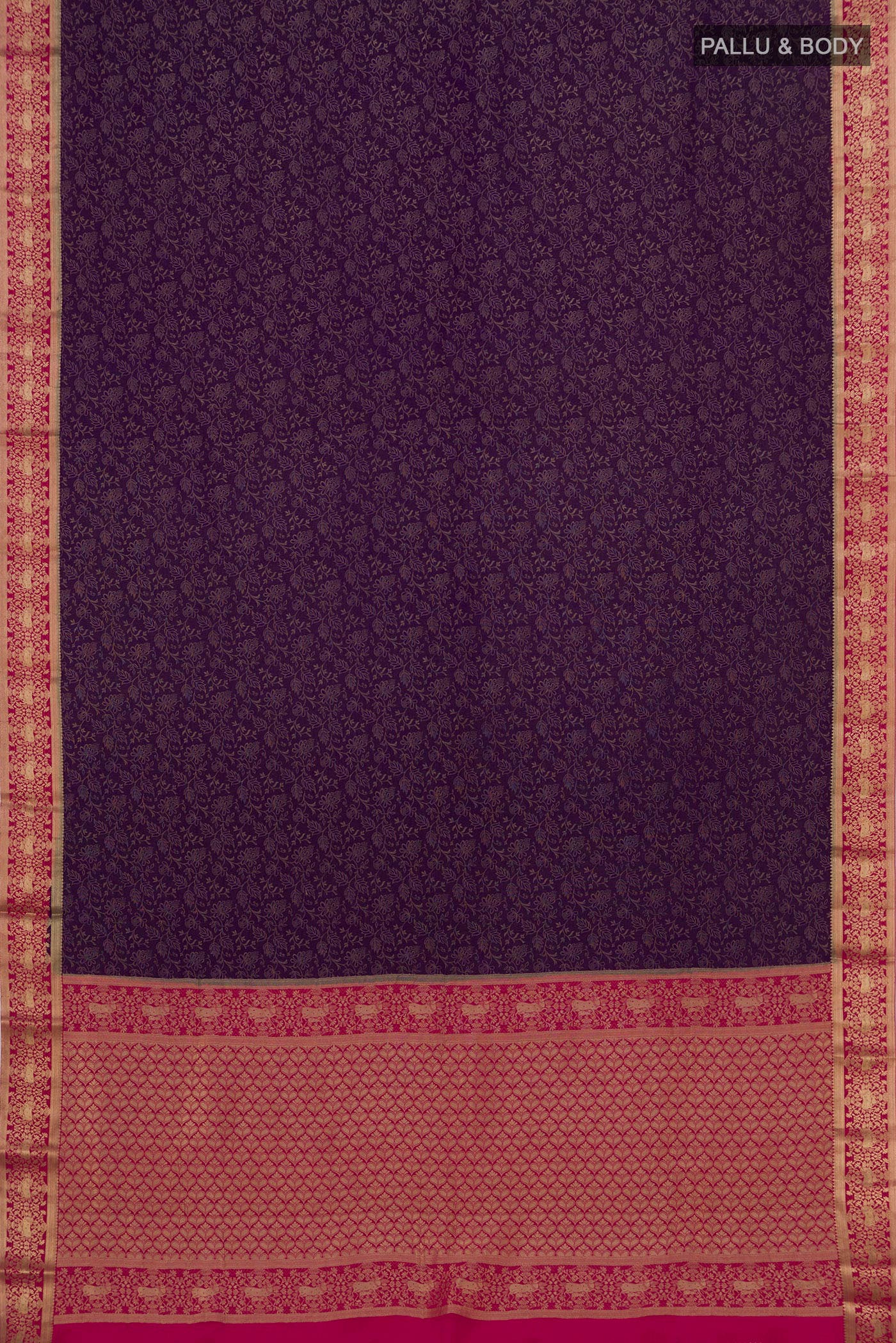 Violet Mysore Crepe Saree - Image 5