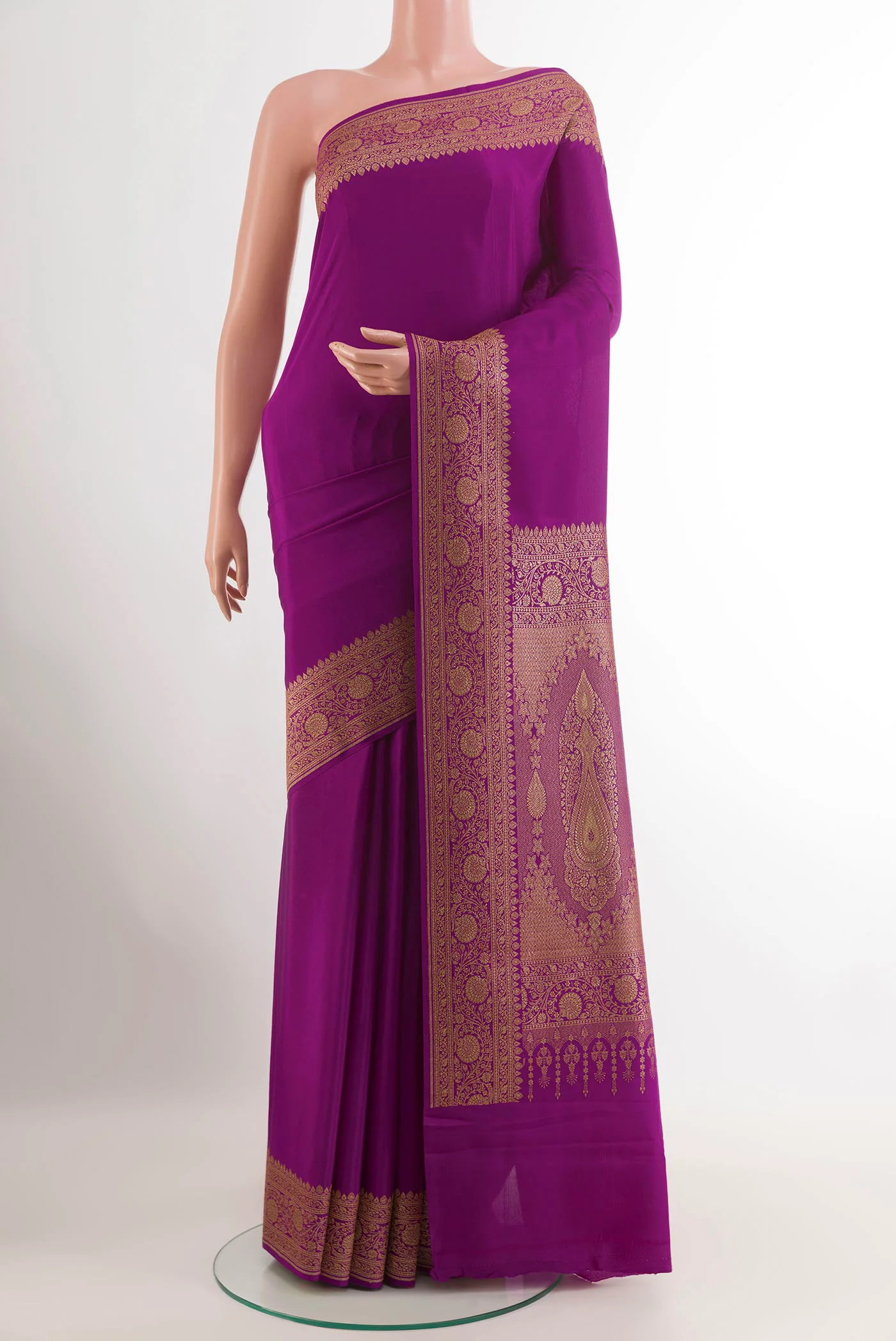 Violet Banarasi Georgette Saree