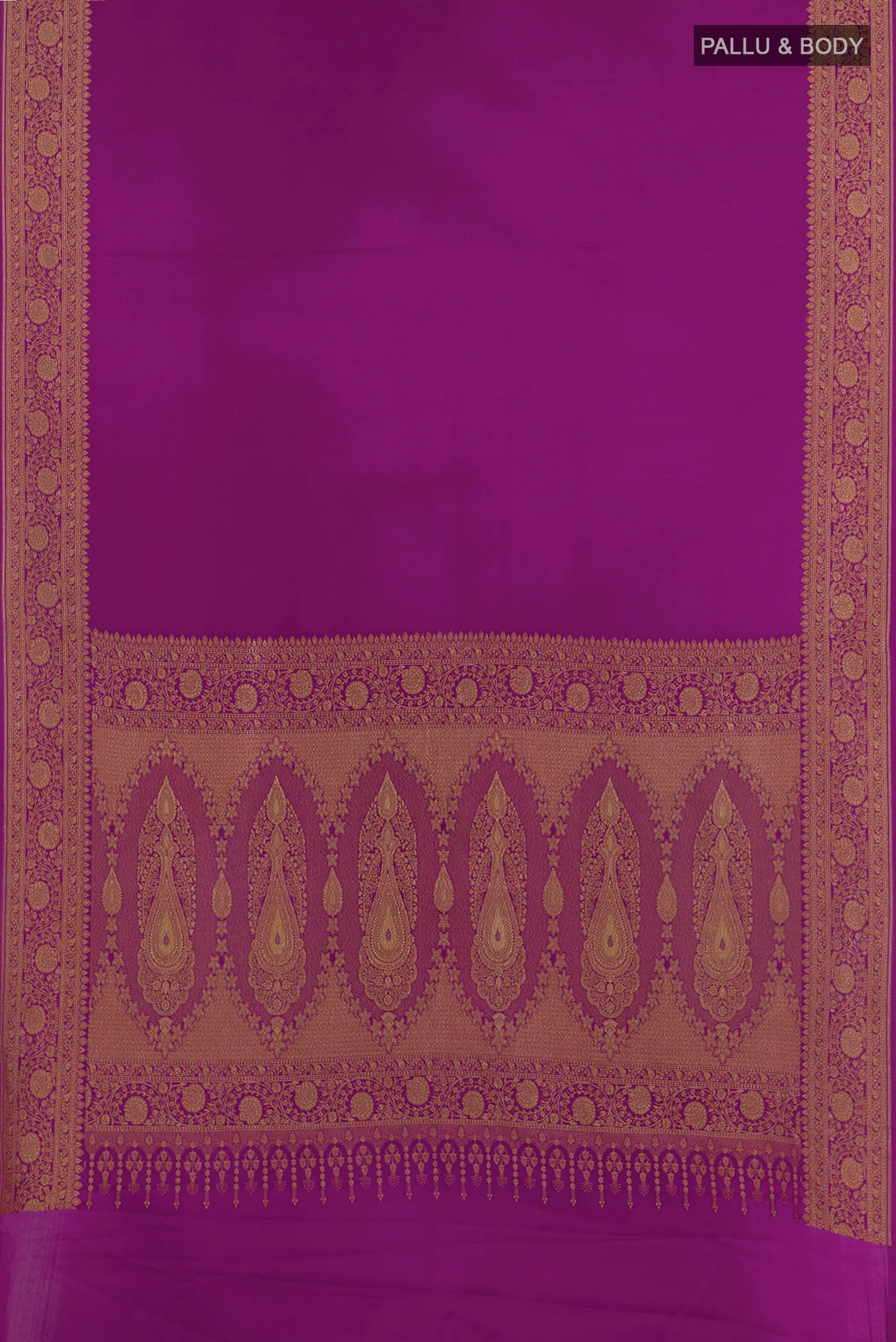 Violet Banarasi Georgette Saree - Image 3